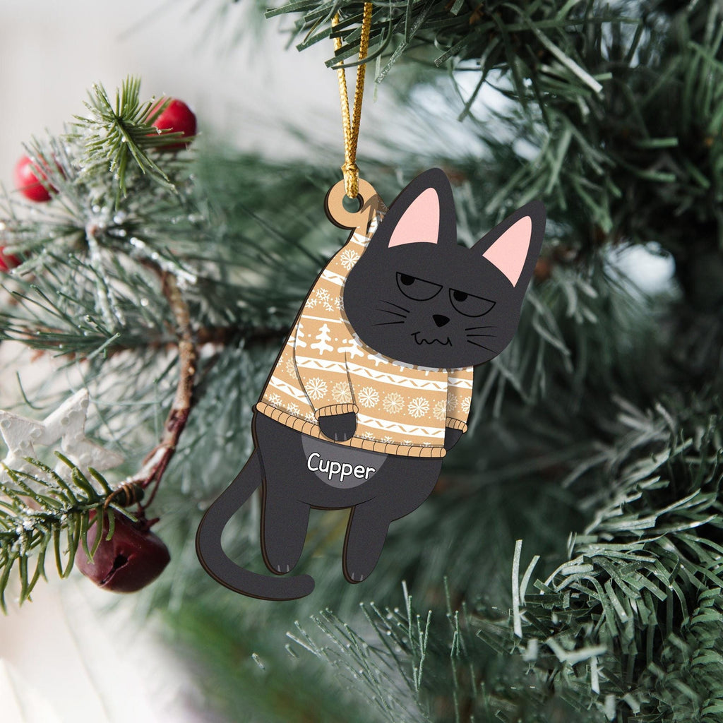 Custom Funny Cats Ornament, Personalized Cat Christmas Ornament, Christmas Tree Cat Ornament, Cat Owner Gift, Cat Mom Gifts, Xmas Gift