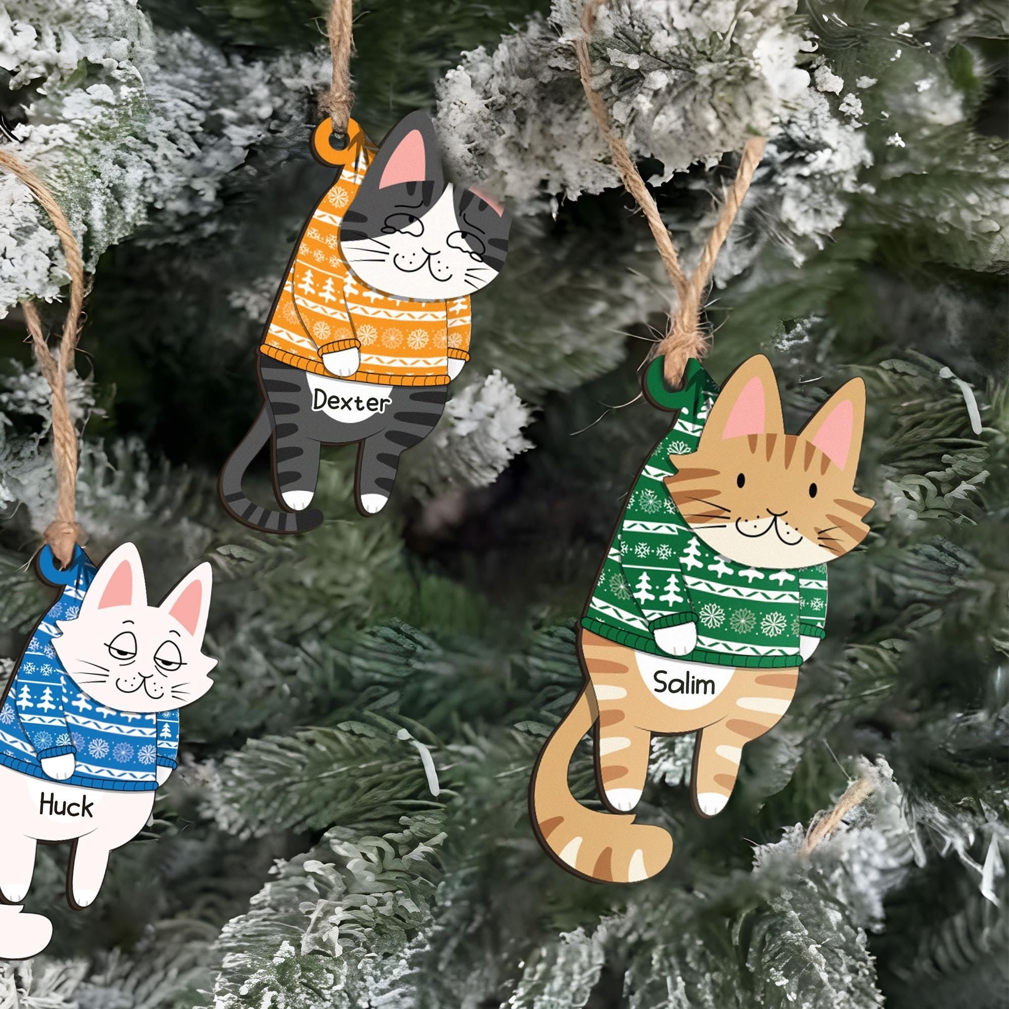 Custom Funny Cats Ornament, Personalized Cat Christmas Ornament, Christmas Tree Cat Ornament, Cat Owner Gift, Cat Mom Gifts, Xmas Gift