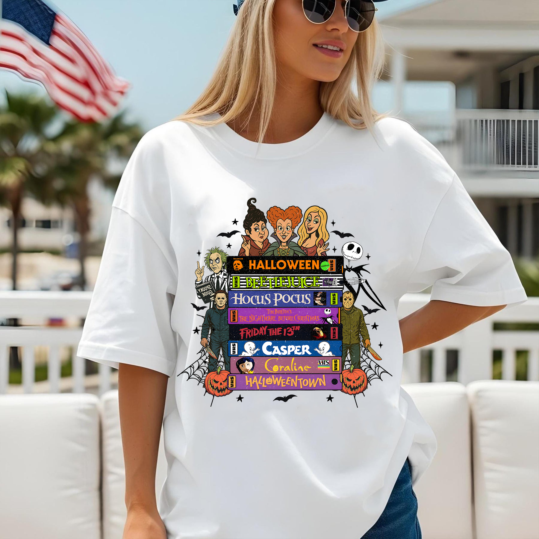 Halloween Movie T-Shirt, Hocus Pocus, Beetlejuice, Casper, Coraline, Halloween Town Shirt