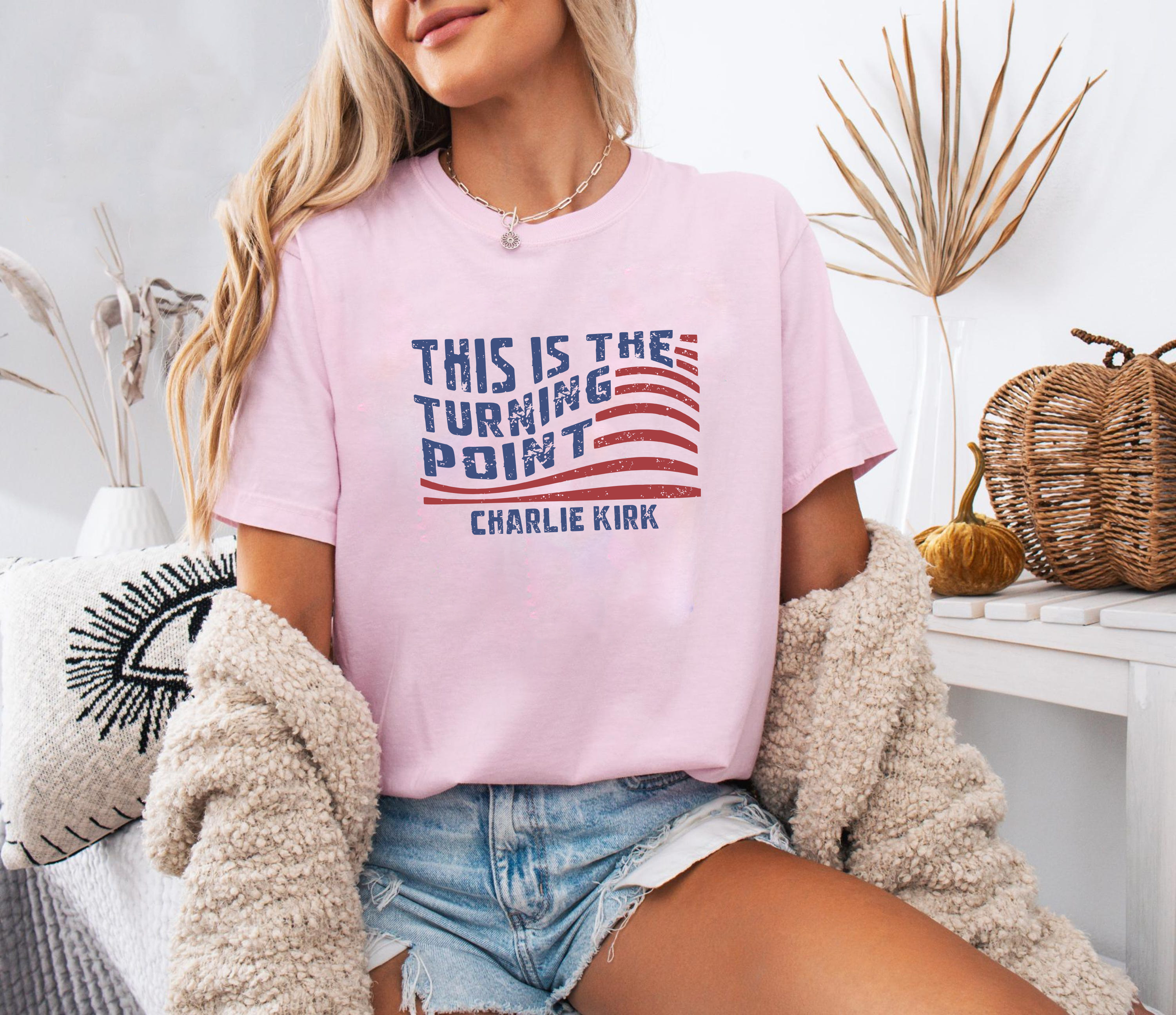 This Is The Turning Point Shirt, Charlie Kirk Tee, Patriotic American Flag T Shirt, Political Movement Graphic Tee