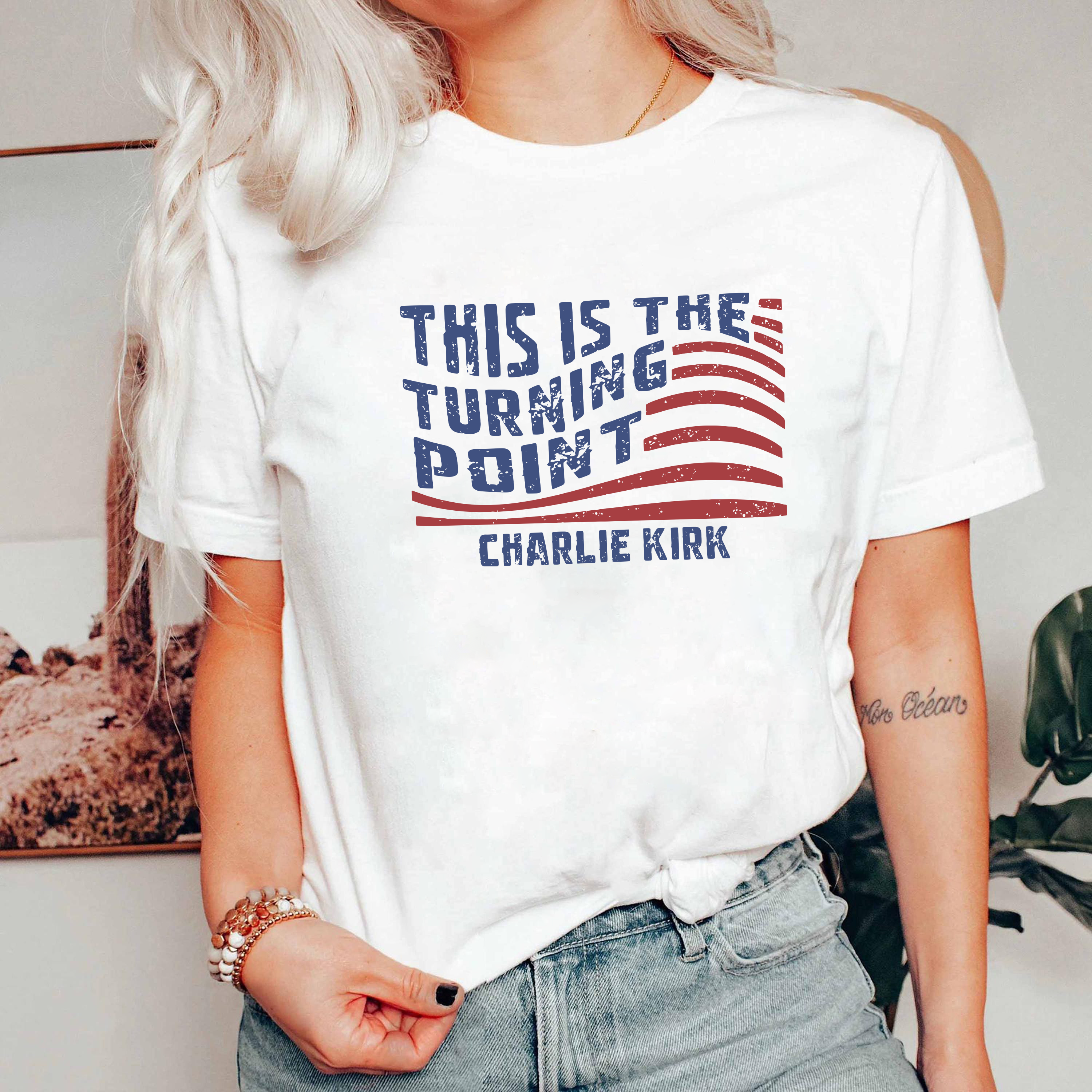 This Is The Turning Point Shirt, Charlie Kirk Tee, Patriotic American Flag T Shirt, Political Movement Graphic Tee