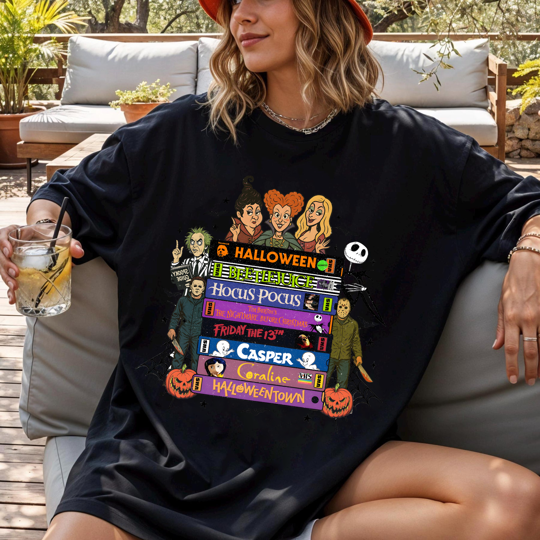 Halloween Movie T-Shirt, Hocus Pocus, Beetlejuice, Casper, Coraline, Halloween Town Shirt