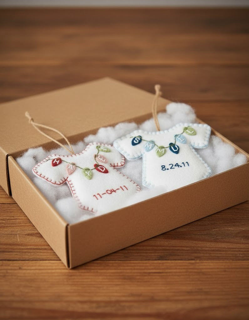 Personalized Baby Onesie Ornament, Newborn Ornament, Custom Name Keepsake, Handmade Ornament, Animal Keepsake Gift