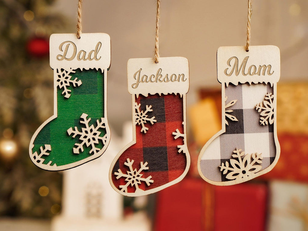 Personalized Family Christmas Tree Ornament, Family Name Ornament, Custom Wooden Family Christmas Ornament, Christmas Decor, Holiday Ornament