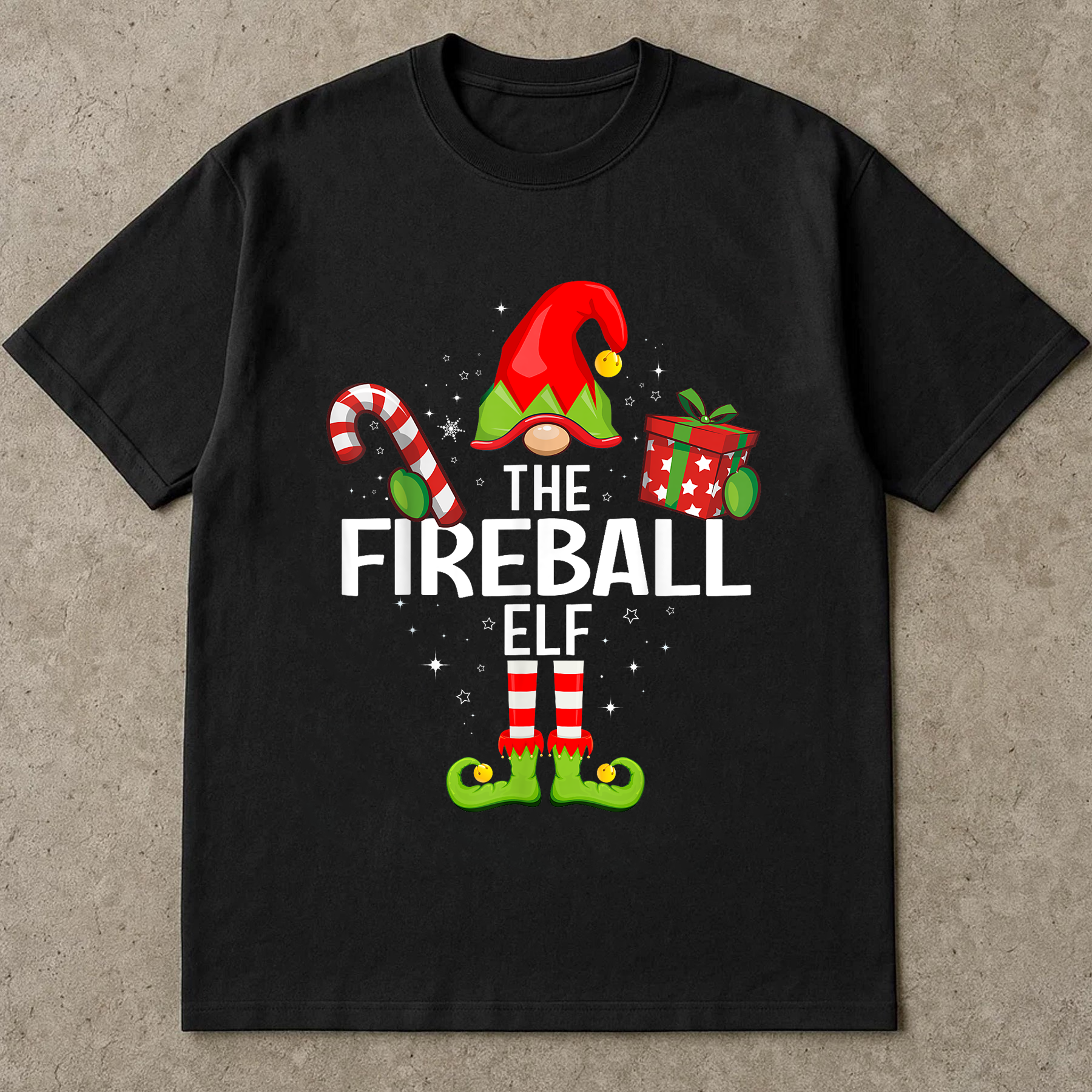 The Fireball Elf Shirt, Funny Christmas Tee, Holiday Party Top, Santa Helper Costume, Festive Drinking Shirt, Matching Elf Outfit