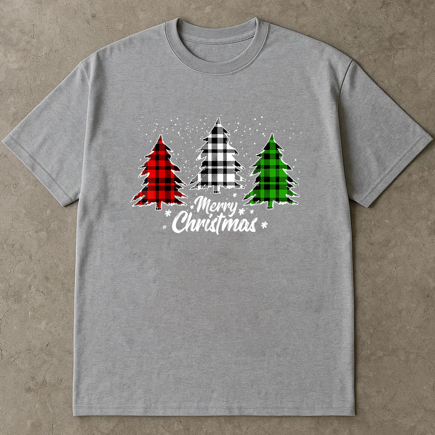 Buffalo Plaid Christmas Tree Shirt, Red Black Green Tree Tee, Merry Christmas Top, Cozy Holiday Outfit, Winter Festive Family Gift