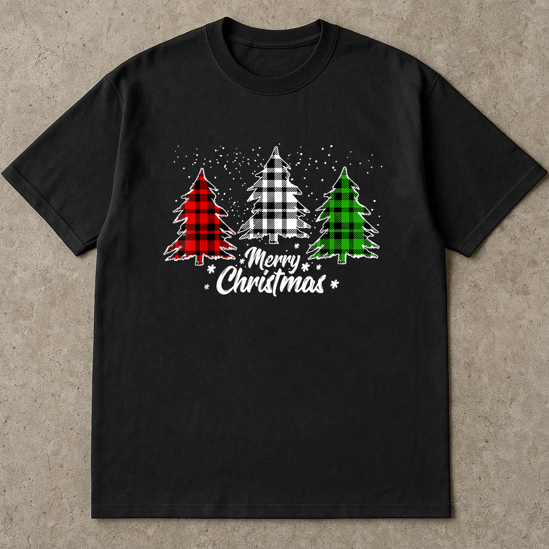 Buffalo Plaid Christmas Tree Shirt, Red Black Green Tree Tee, Merry Christmas Top, Cozy Holiday Outfit, Winter Festive Family Gift