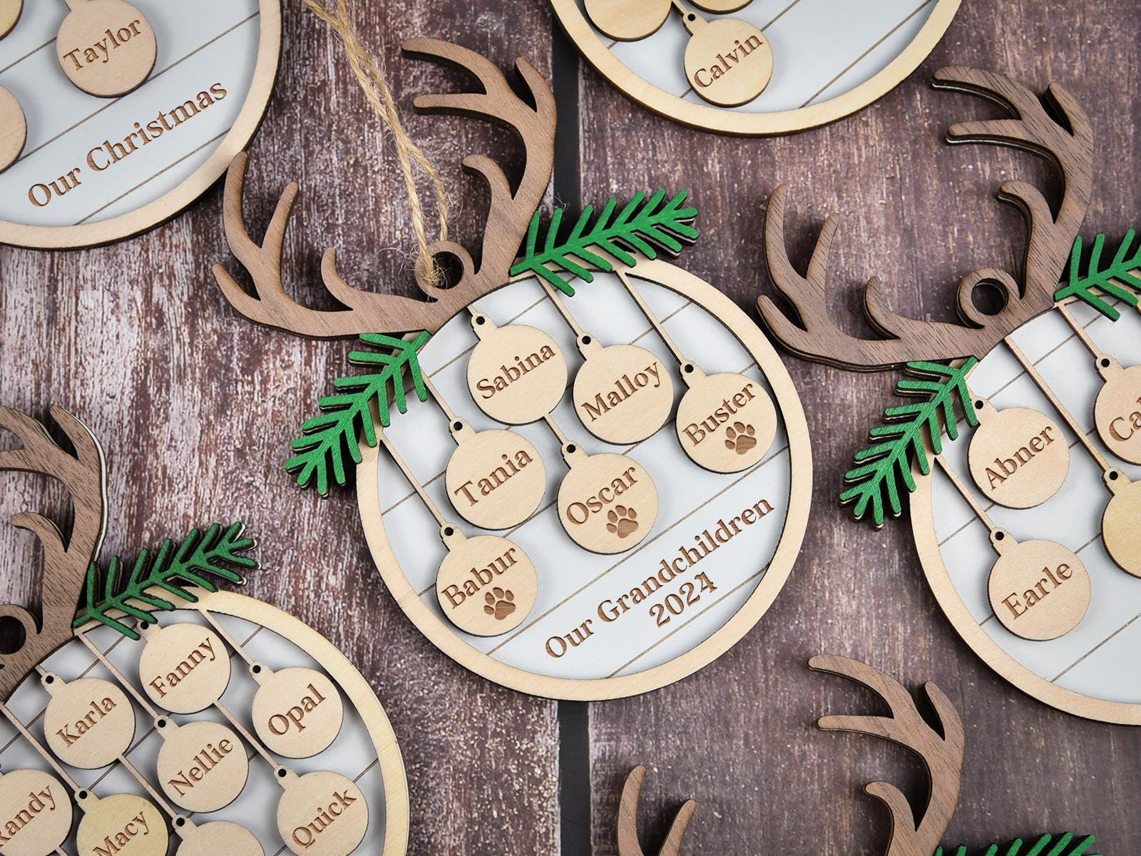2025 Family Christmas Tree Ornament, Custom Wooden Family Christmas Ornament, Engraved Ornament, Christmas Gift, Personalized Holiday Ornament