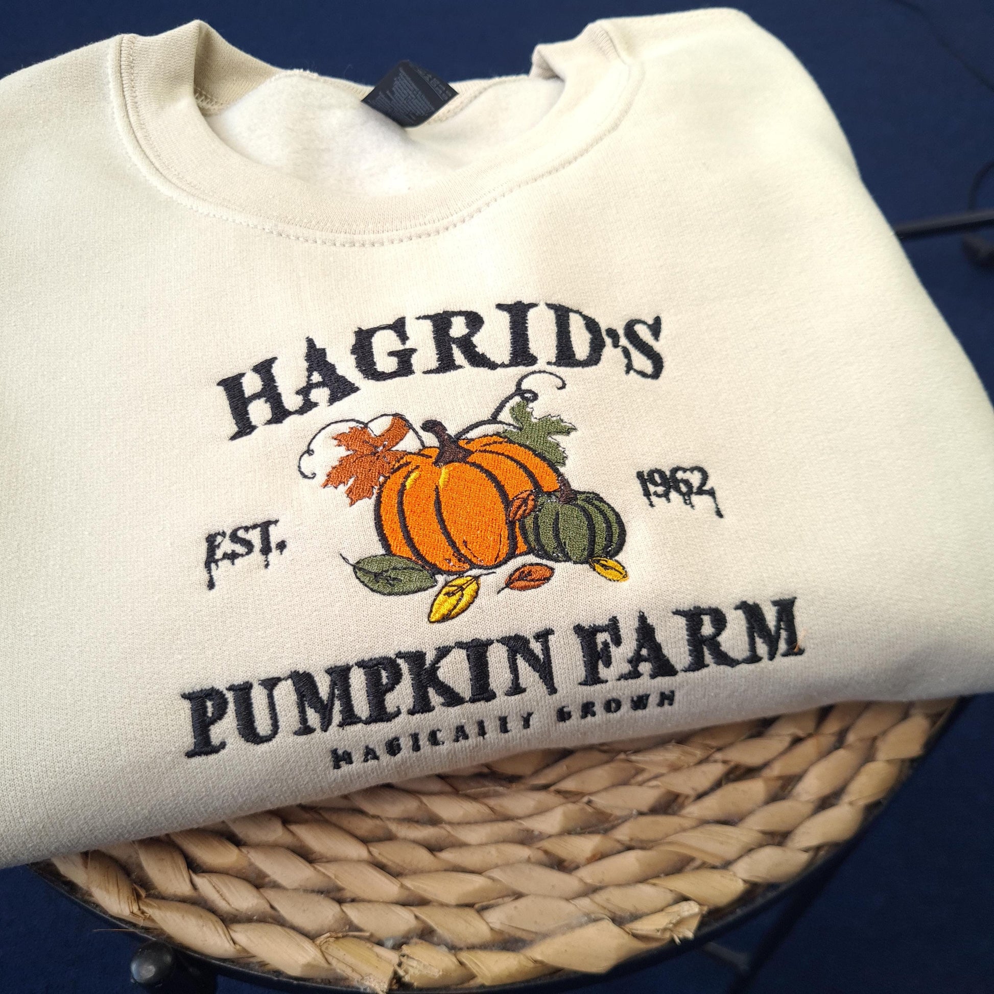 Pumpkin Farm Halloween Embroidered Sweatshirt, Embroidered Halloween Sweatshirt, Autumn Pumpkin Patch Hoodie, Halloween Gifts EBAC40