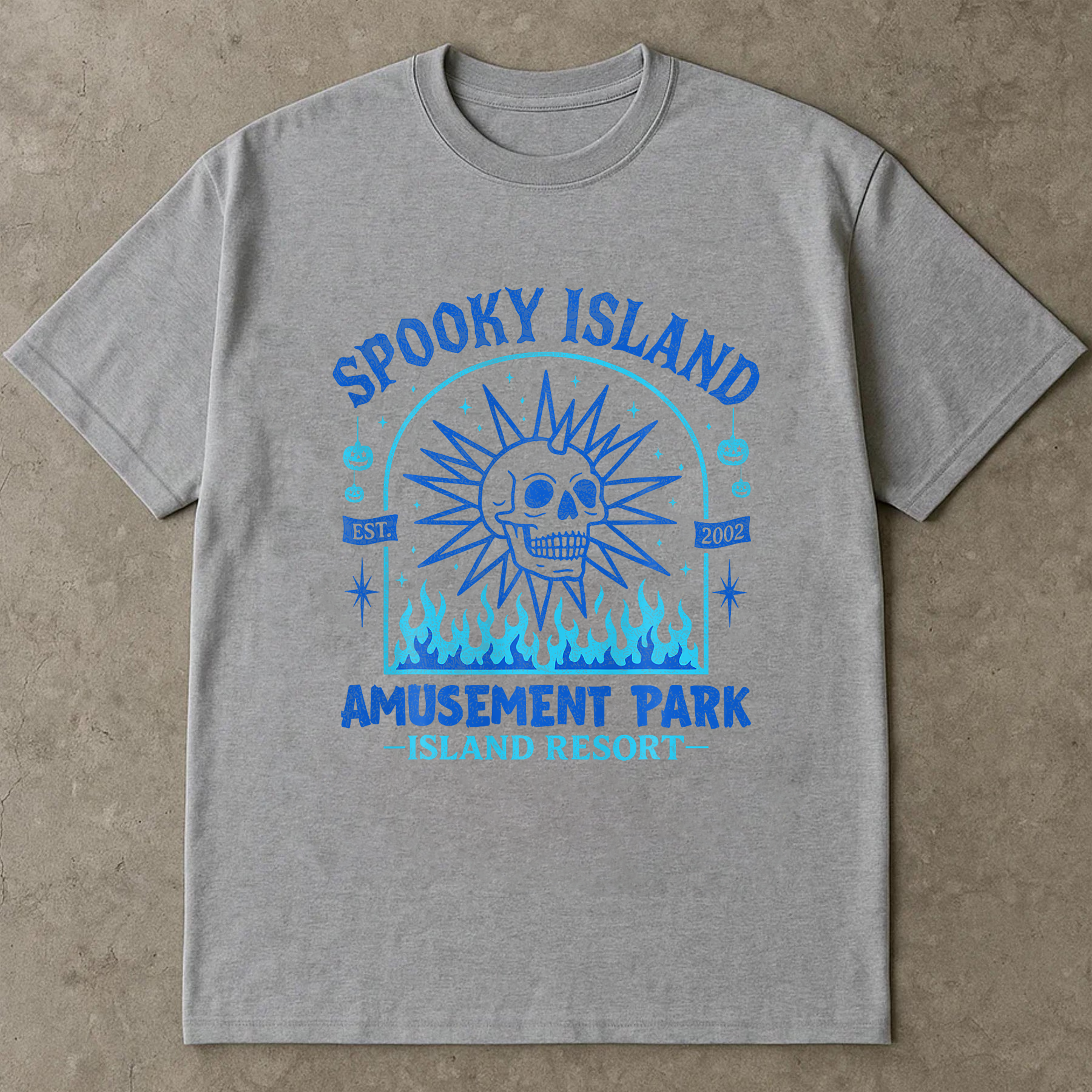 Spooky Island Est 2002 Amusement Park Skull Halloween T-Shirt, Haunted Island Skull T-Shirt, Amusement Park Tee, Halloween Resort Shirt, Spooky Beach Graphic Shirt
