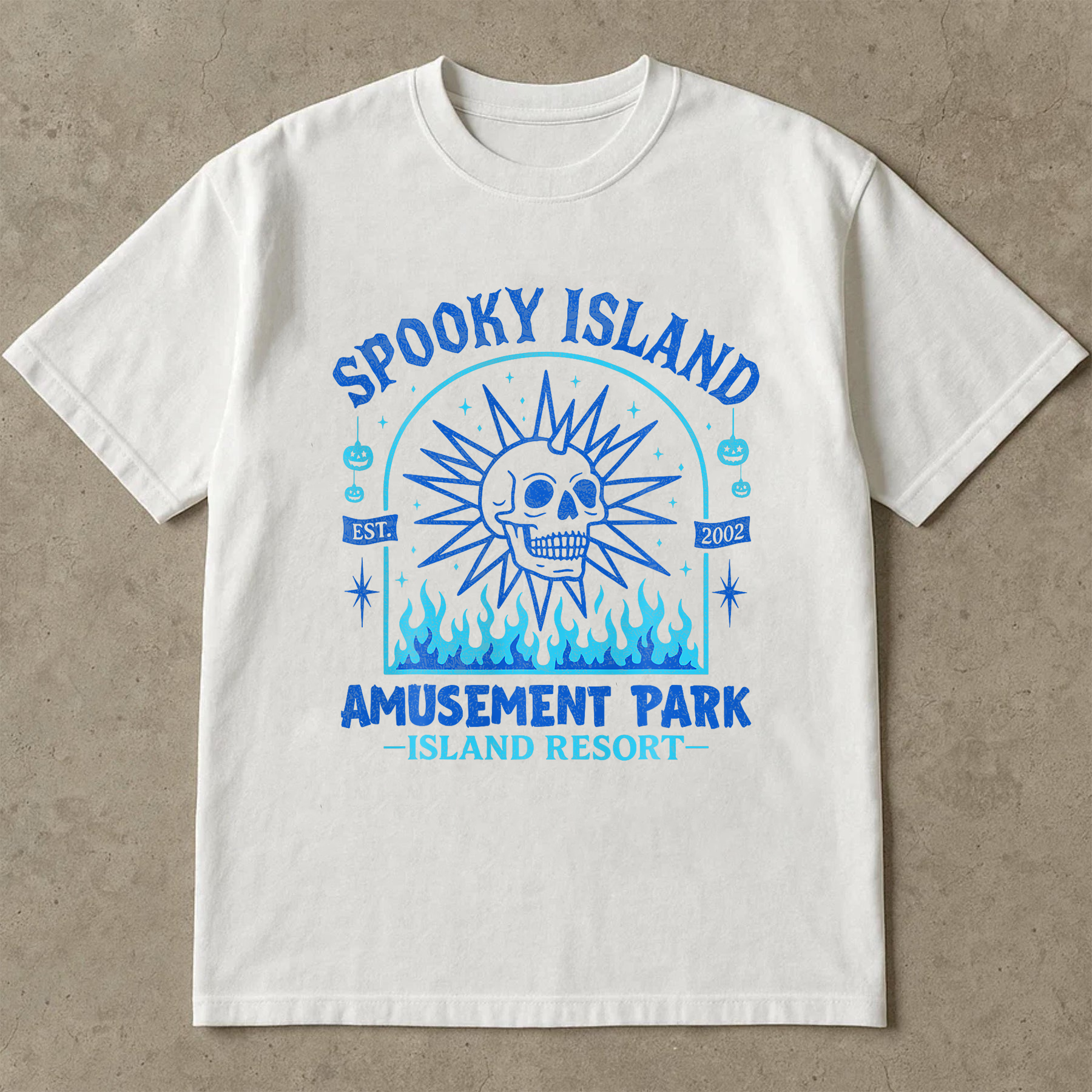Spooky Island Est 2002 Amusement Park Skull Halloween T-Shirt, Haunted Island Skull T-Shirt, Amusement Park Tee, Halloween Resort Shirt, Spooky Beach Graphic Shirt
