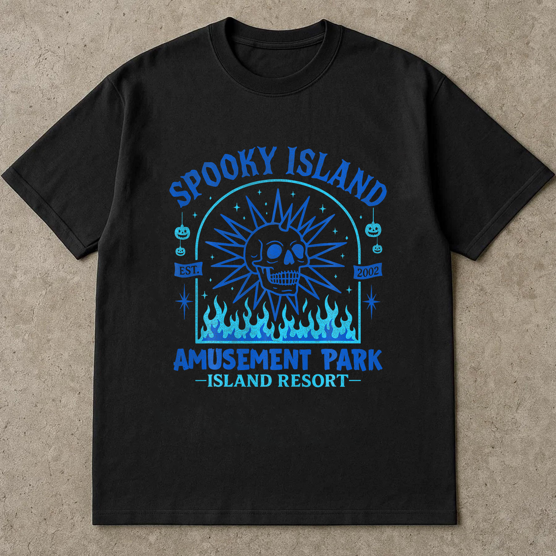 Spooky Island Est 2002 Amusement Park Skull Halloween T-Shirt, Haunted Island Skull T-Shirt, Amusement Park Tee, Halloween Resort Shirt, Spooky Beach Graphic Shirt