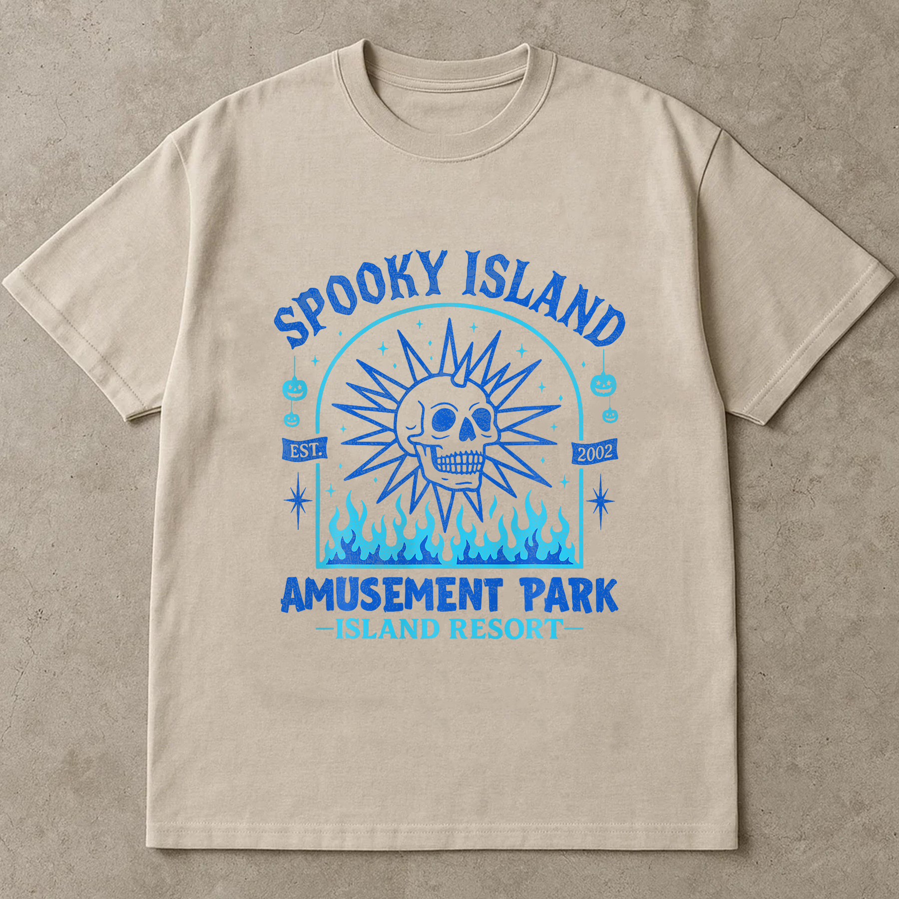 Spooky Island Est 2002 Amusement Park Skull Halloween T-Shirt, Haunted Island Skull T-Shirt, Amusement Park Tee, Halloween Resort Shirt, Spooky Beach Graphic Shirt