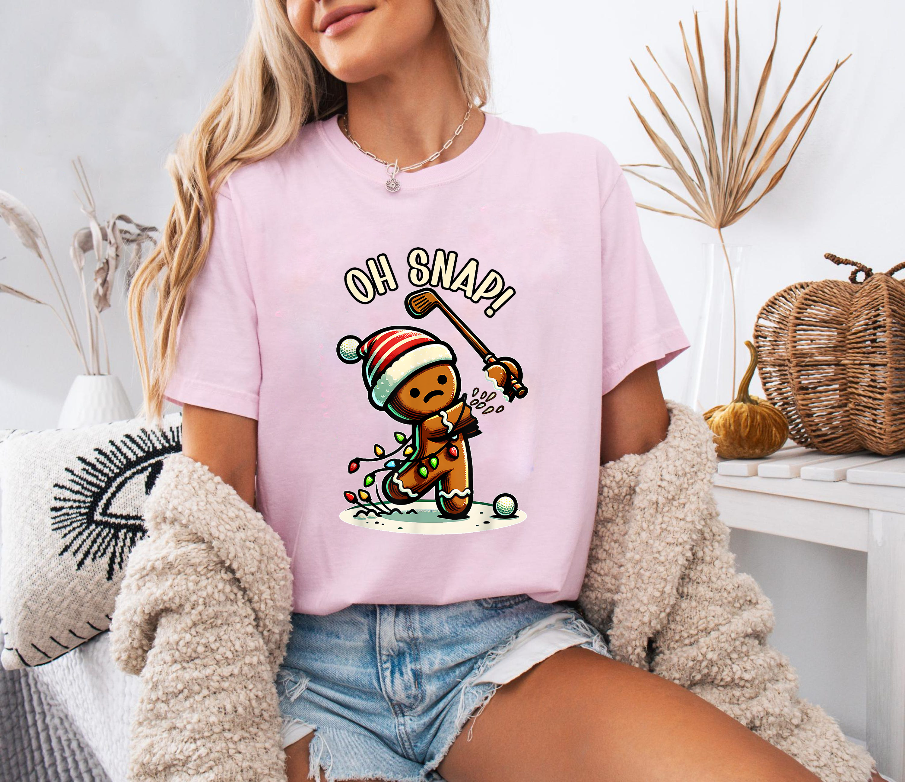 Oh Snap Gingerbread Shirt, Funny Christmas Cookie Tee, Holiday Humor Top, Cute Santa Hat Outfit, Festive Xmas Gift T-Shirt