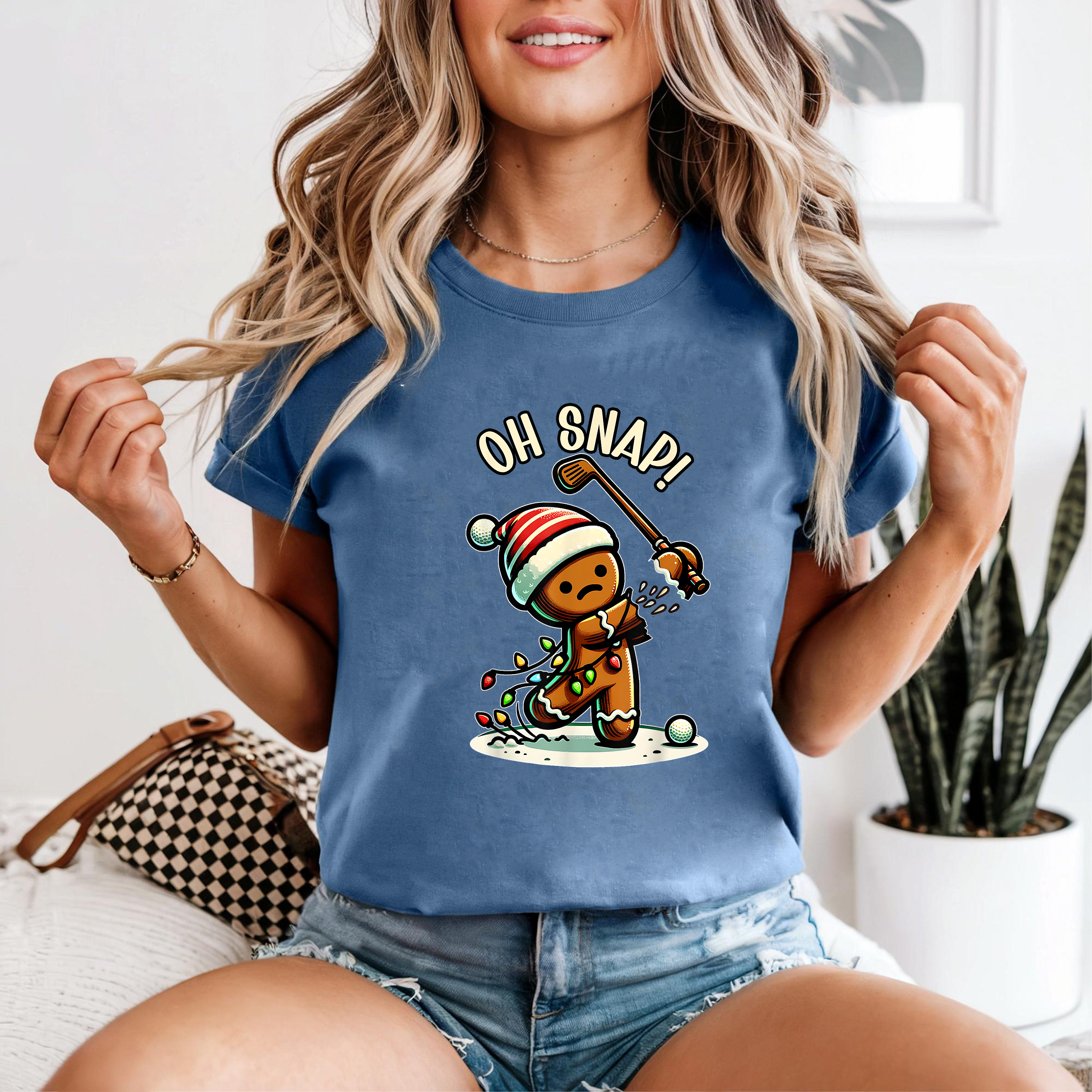 Oh Snap Gingerbread Shirt, Funny Christmas Cookie Tee, Holiday Humor Top, Cute Santa Hat Outfit, Festive Xmas Gift T-Shirt