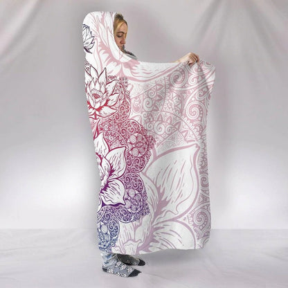 Paisley Mandala Lotus Flower Hooded Blanket