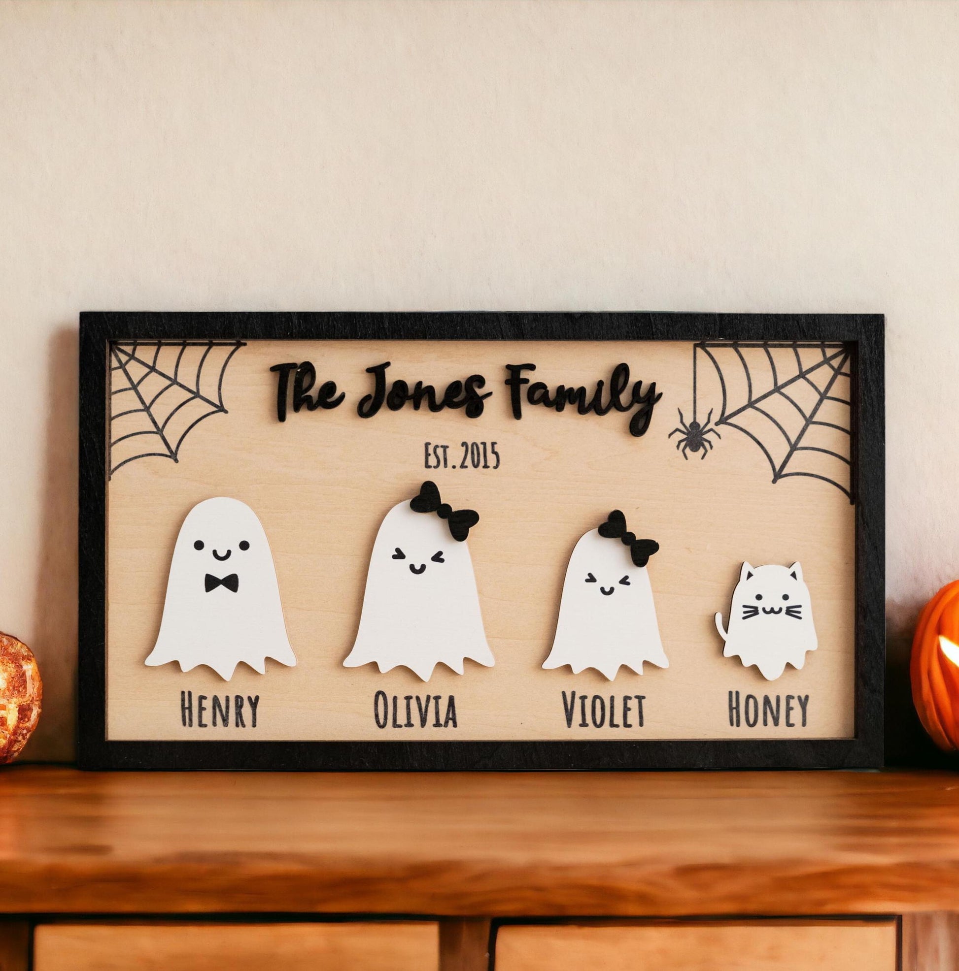 Personalized Wooden Halloween Table Decor for Festive Autumn Touch, Farmhouse Halloween Decor, Custom Gifts For Him & Her