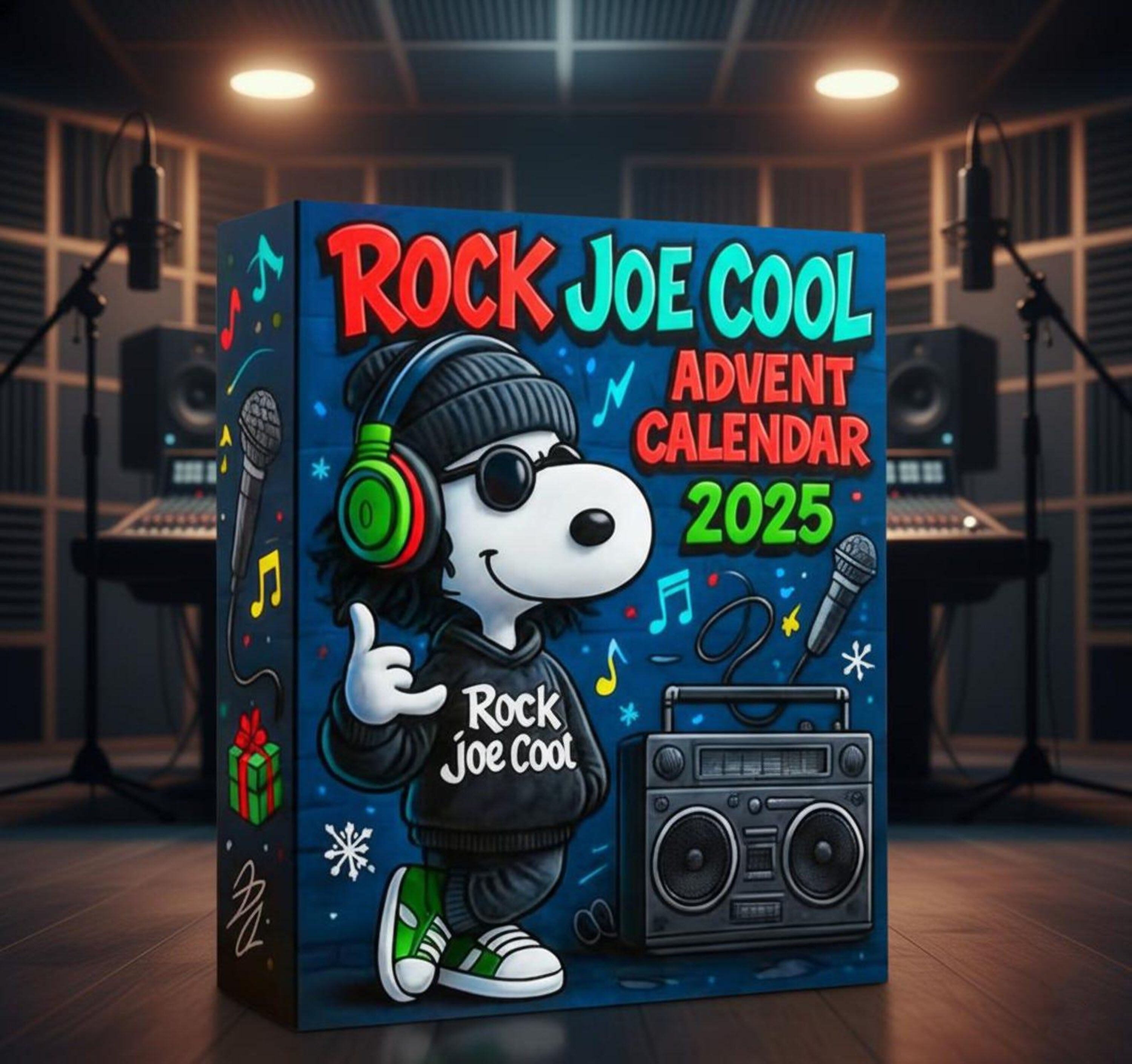Snoopy Rock Joe Cool Advent Calendar 2025, 24 Music-Themed Mini Figures, Peanuts Christmas Gift for Kids & Fans