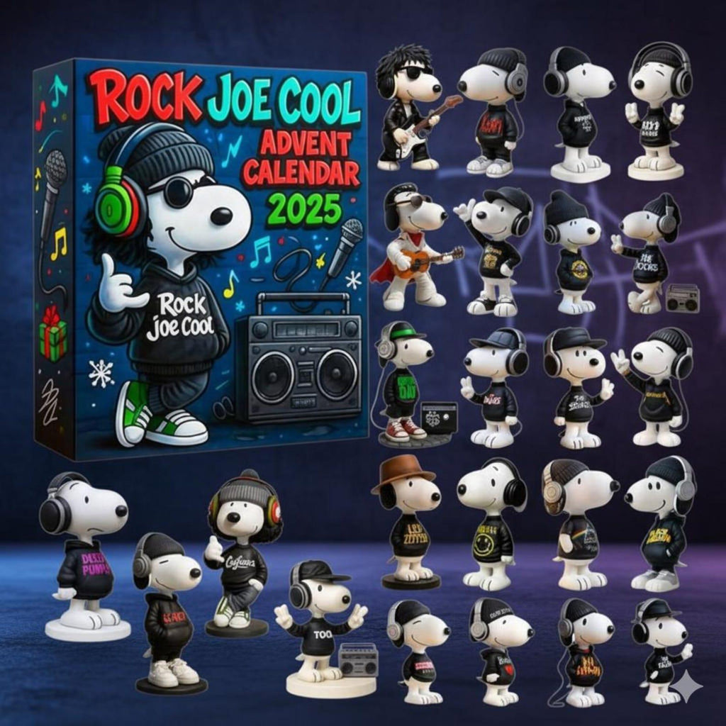 Snoopy Rock Joe Cool Advent Calendar 2025, 24 Music-Themed Mini Figures, Peanuts Christmas Gift for Kids & Fans