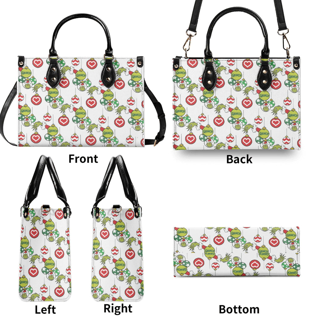 Christmas Ornament Pattern Handbag, Festive Holiday Purse, Winter Party Tote Bag, Cute Seasonal Shoulder Bag