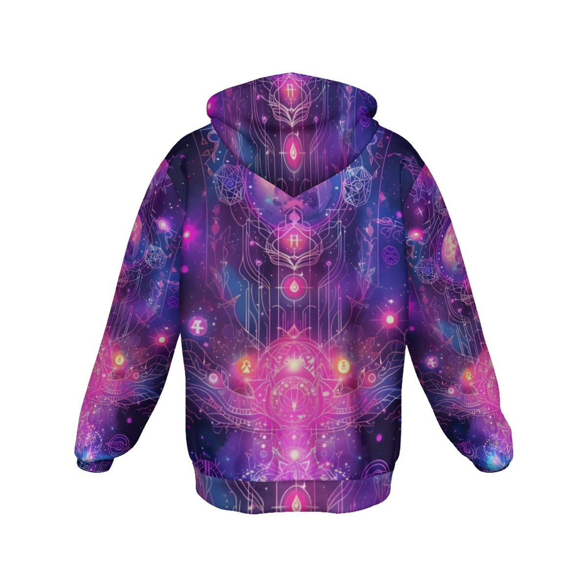 Cosmic Mysticism Zip Hoodie, Celestial Portal Energy Zip Hoodie, Astral Light Symbol Hoodie, Vibrant Metaphysical Galaxy Zip Hoodie, Spiritual Geometry Zip Hoodie