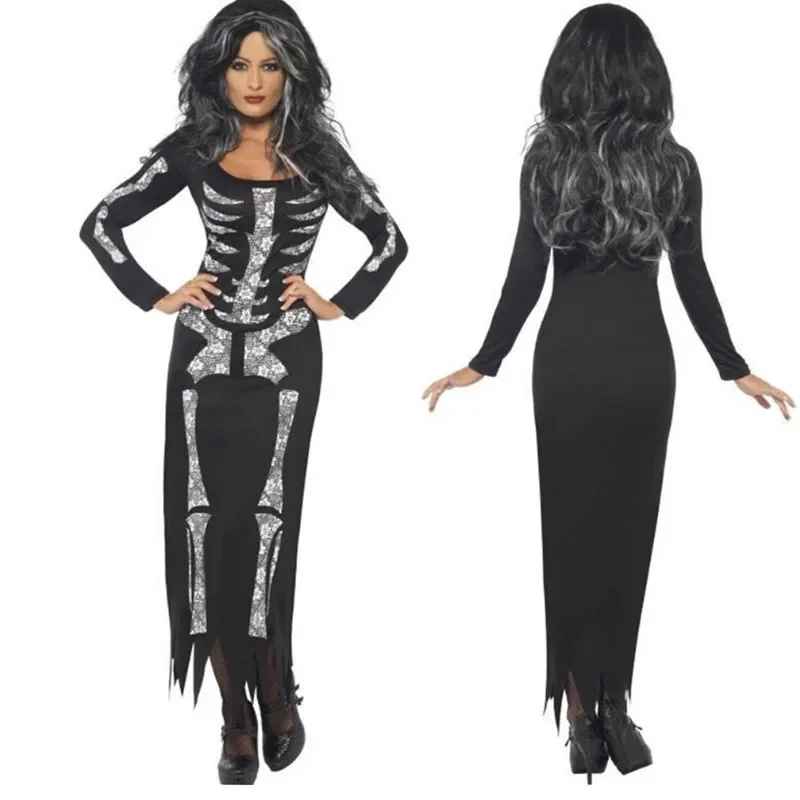 Halloween Costumes, New Skeleton Costume Women Lady Cosplay Jumpsuits, Halloween Costumes For Women
