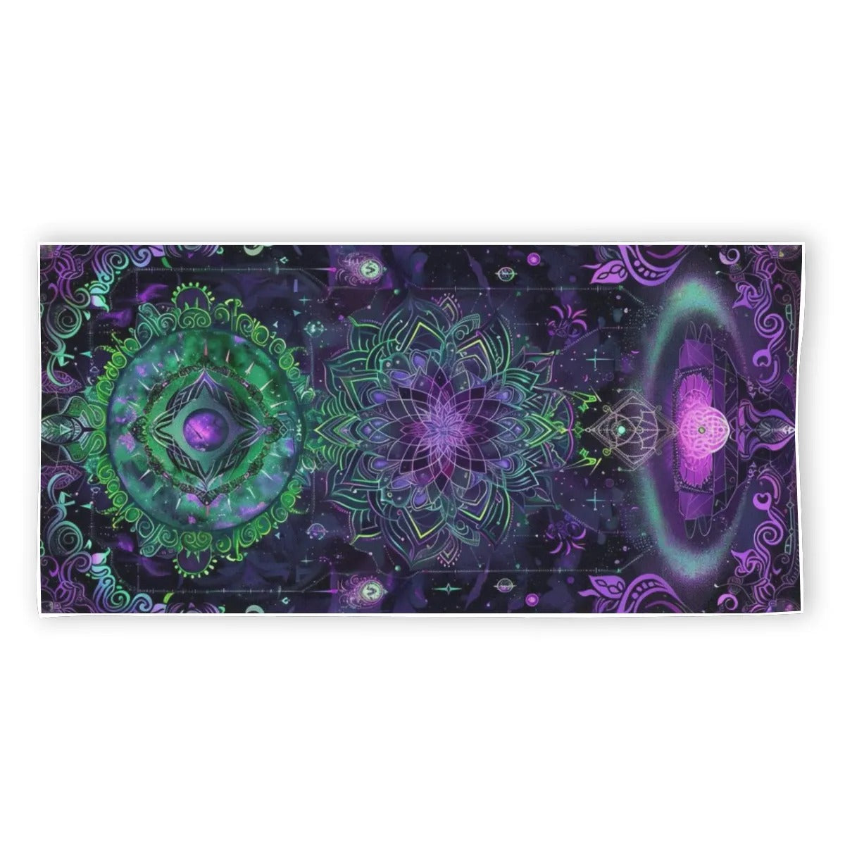 Mystic Aesthetic Beach Towel, Sacred Geometry Towel, Psychedelic Beach Accessory, Boho Spiritual Decor, Festival Gear, Yoga Meditation Towel