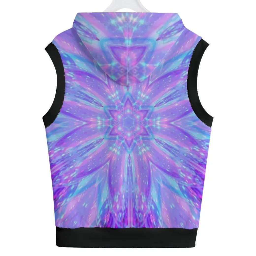 Kaleio Galaxy Pullover Hoodie, Trippy Psychedelic Sweatshirt, Holographic Mandala Space Hoodie, Cosmic Festival Streetwear