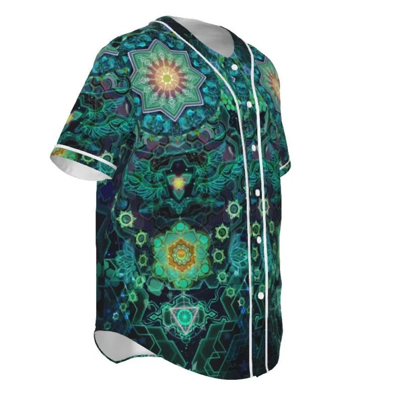 Yantric Geometry Baseball Shirt, Sacred Geometry Graphic Tee, Spiritual Festival Wear, Psychedelic Sportswear, Chakra Shirt