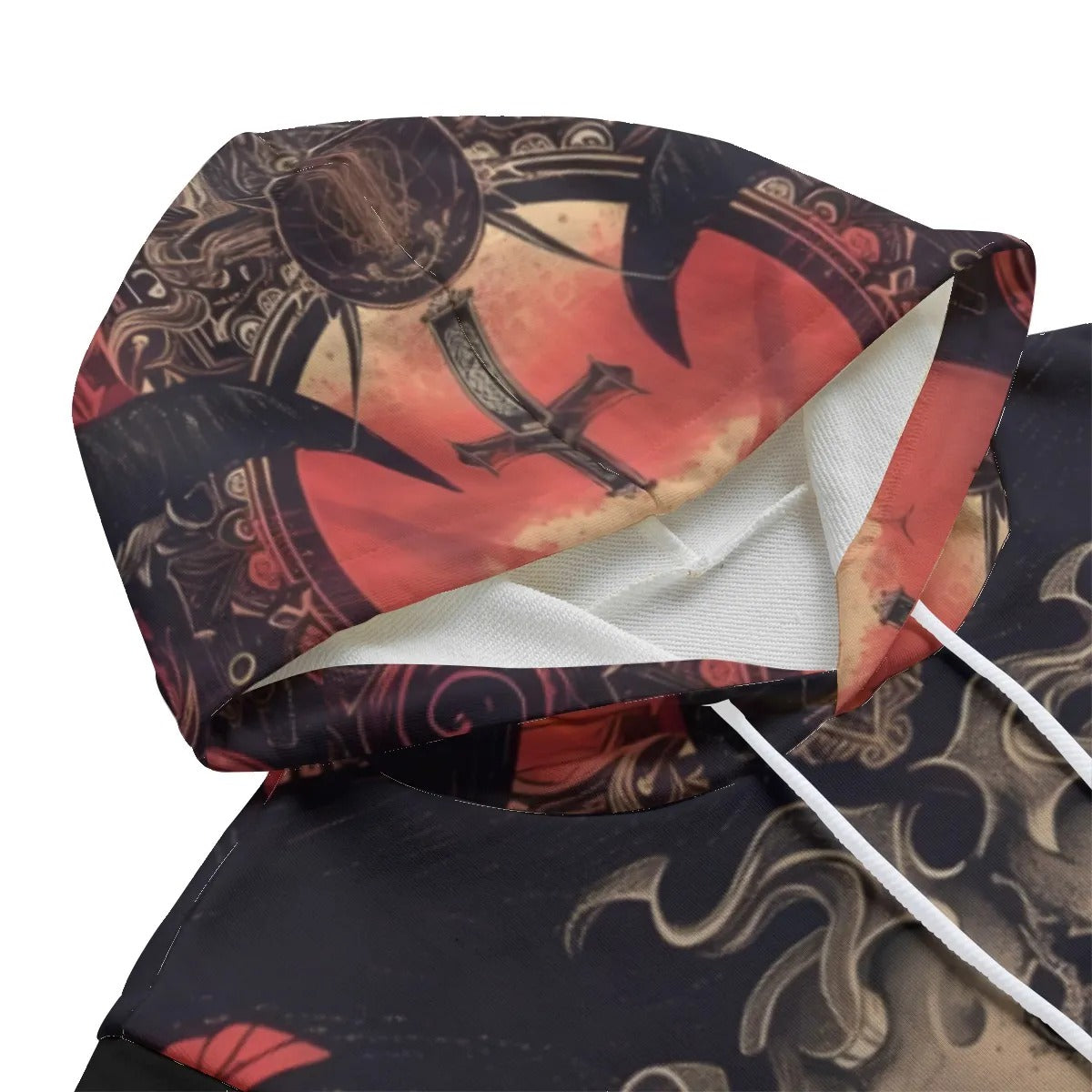 Halloween Costume Ideas, Infernal Mandala Skull Pullover Hoodie, Dark Gothic Mandala Sweatshirt, Halloween Horror Nights Wear