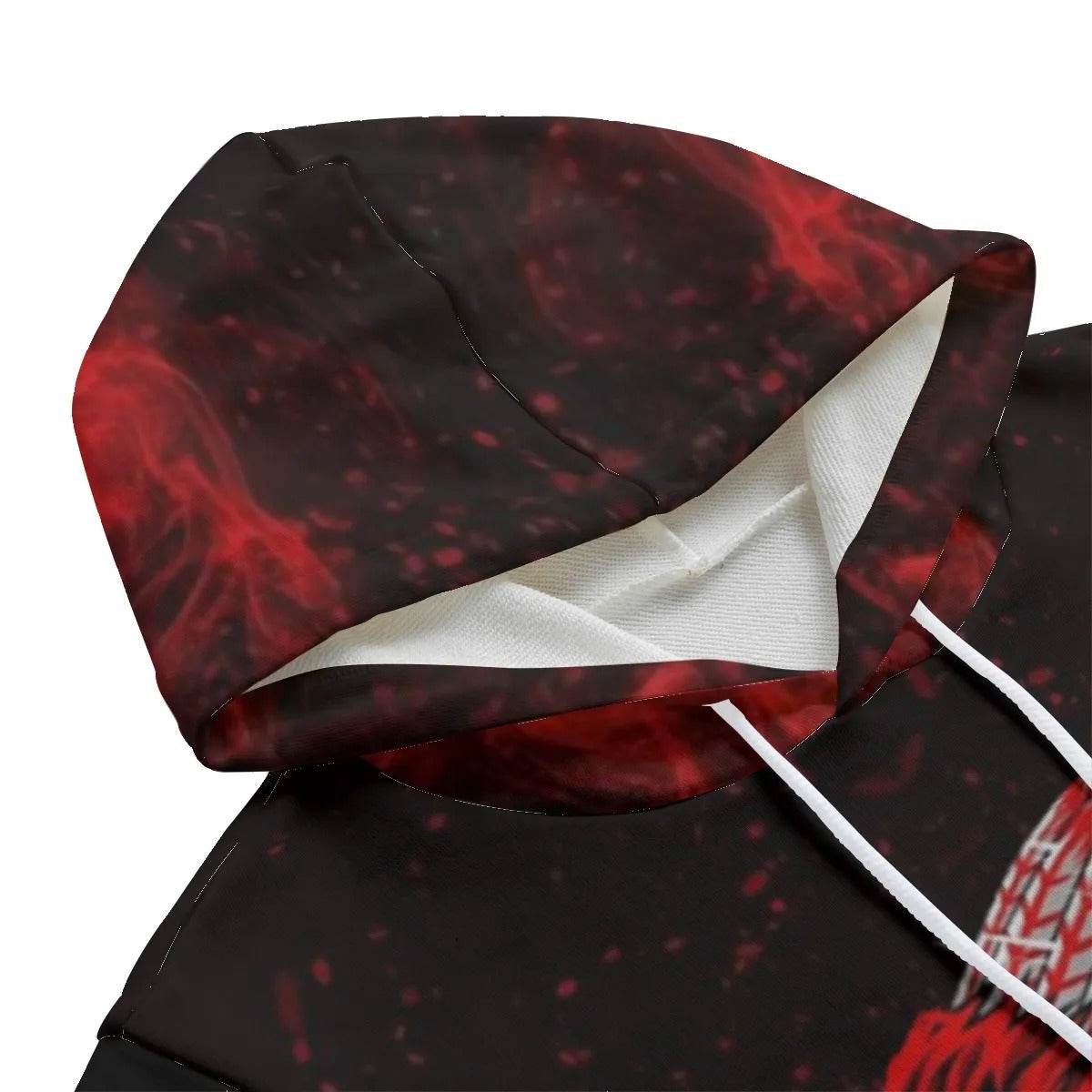 Native American Skull Sleeveless Hoodie, Red Feather Headdress Pullover, Tribal Gothic Muscle Hoodie, Red Smoke Graphic Top, Warrior Biker Style