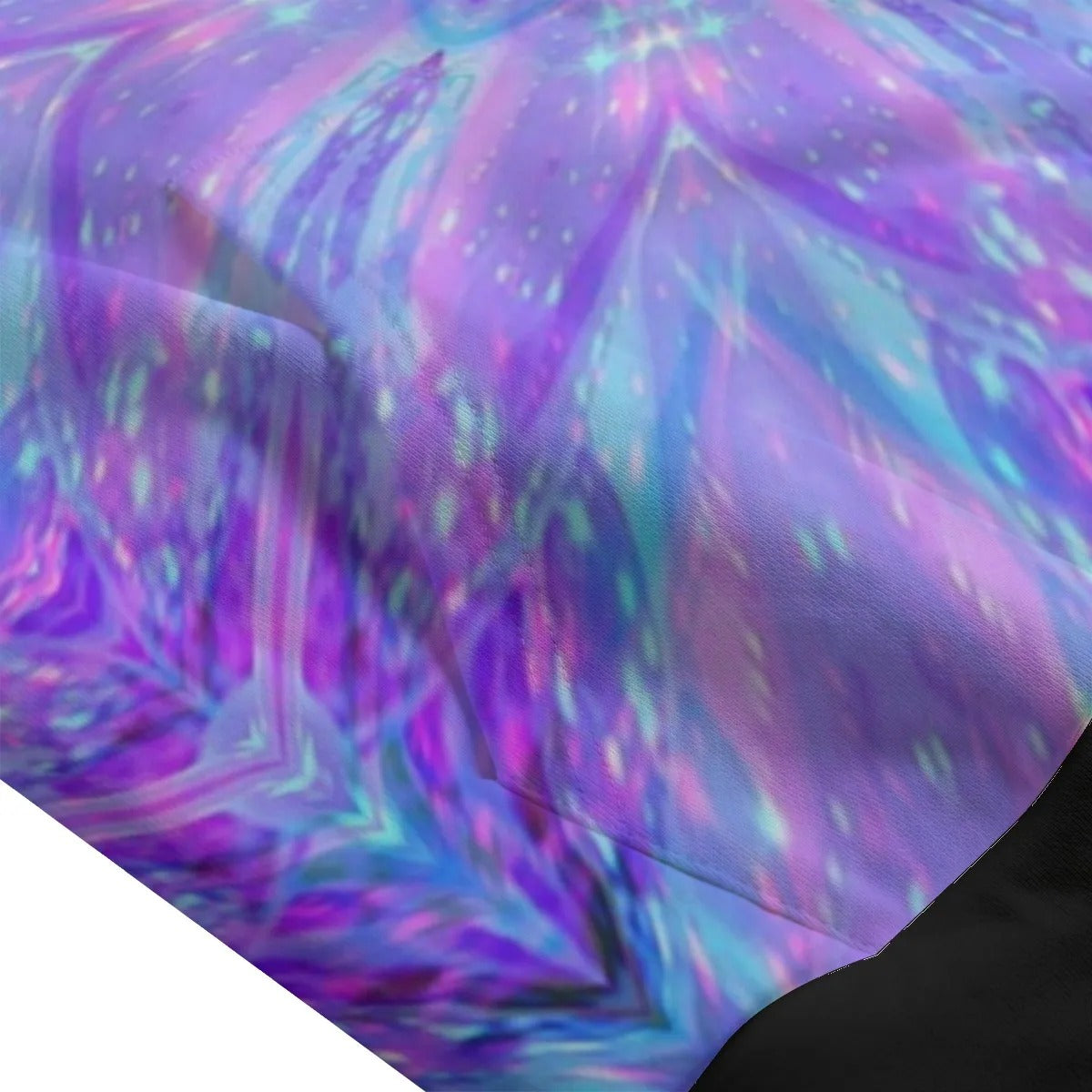 Kaleio Galaxy Pullover Hoodie, Trippy Psychedelic Sweatshirt, Holographic Mandala Space Hoodie, Cosmic Festival Streetwear