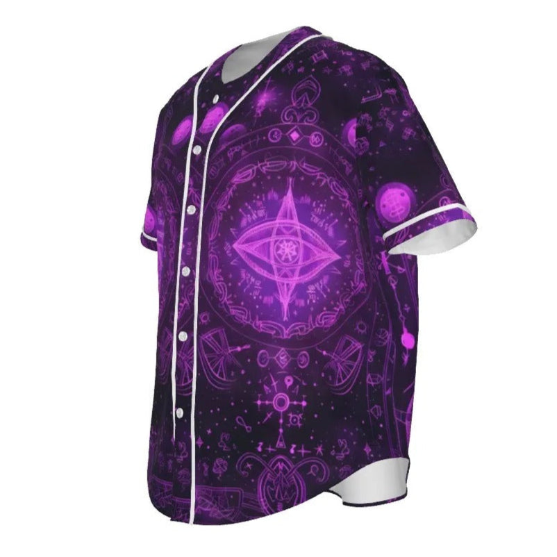 Mystical Fantasy Baseball Shirt, Cosmic Eye Graphic Tee, Spiritual Magic Baseball Wear, Psychedelic Fantasy Sportswear