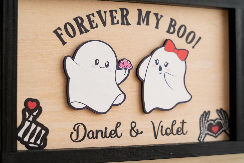 Personalized Forever My Boo sign, Halloween Decor, Cute Ghost Decor, Custom Gifts For Couple