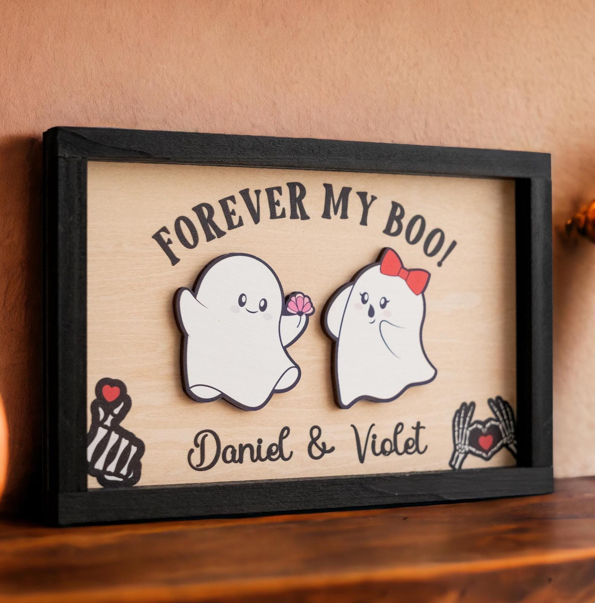 Personalized Forever My Boo sign, Halloween Decor, Cute Ghost Decor, Custom Gifts For Couple