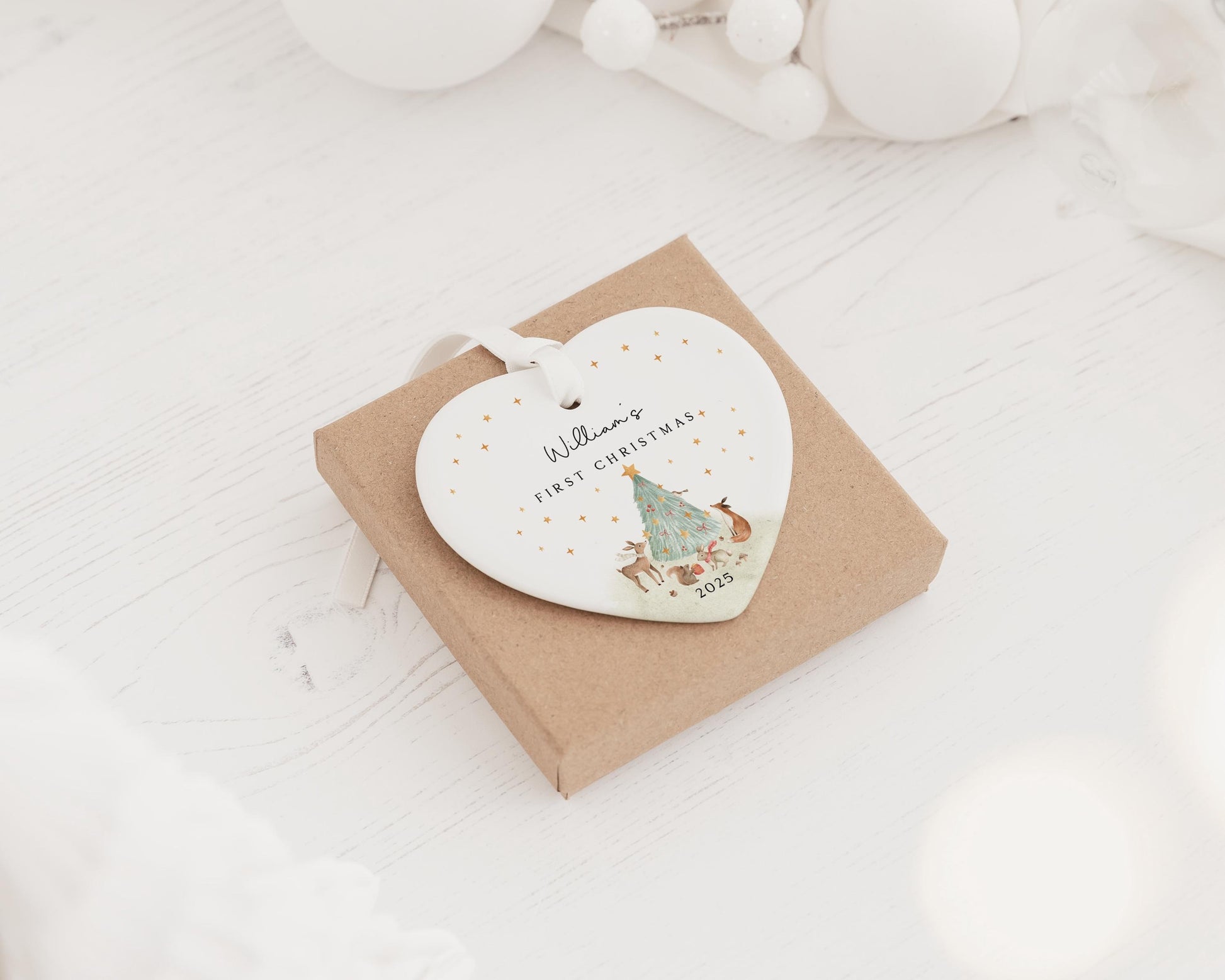 Christmas Tree Ornament 2025, Stained Glass Holiday Decoration, Elegant Keepsake Gift for Family, Coworkers, Friends