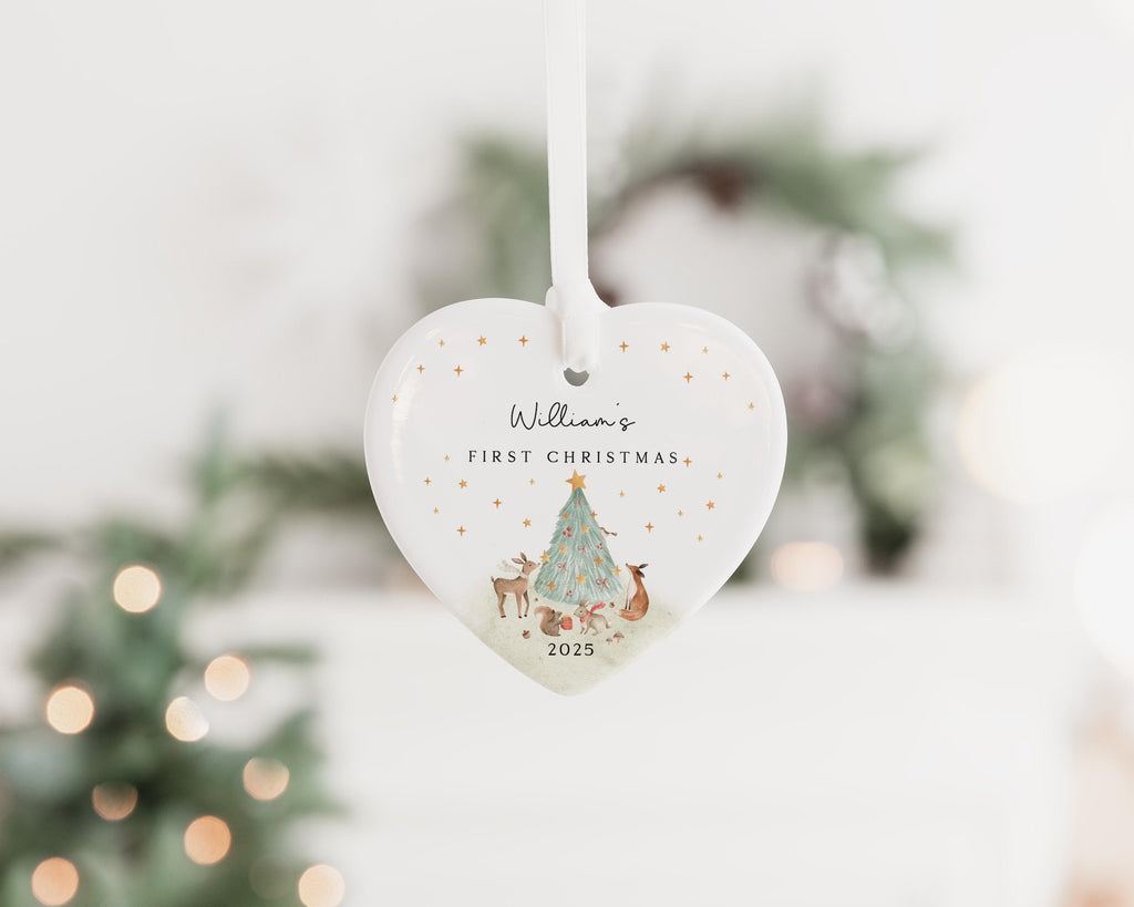 Christmas Ornament, Baby's First Christmas Decoration, Personalized Baby's 1st Christmas Scene Decoration, Christmas Gifts