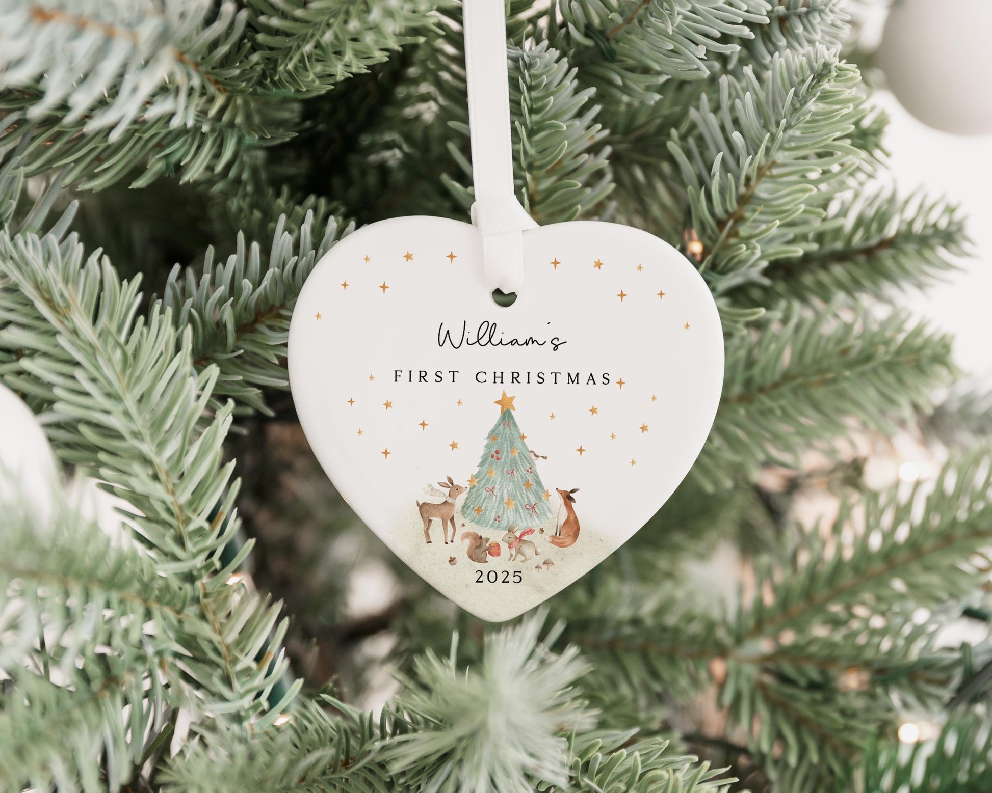 Christmas Ornament, Baby's First Christmas Decoration, Personalized Baby's 1st Christmas Scene Decoration, Christmas Gifts