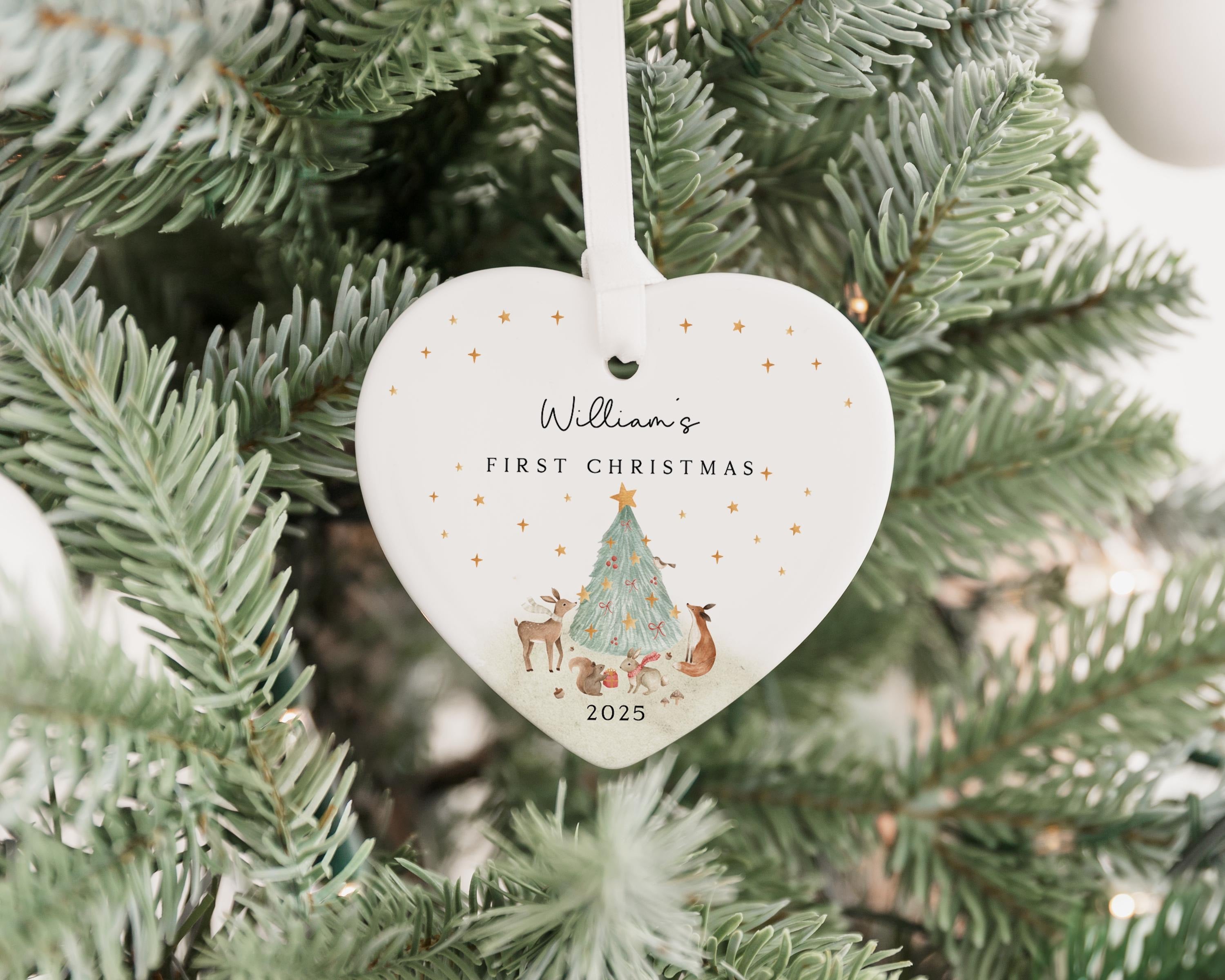Christmas Ornament, Baby's First Christmas Decoration, Personalized Baby's 1st Christmas Scene Decoration, Christmas Gifts