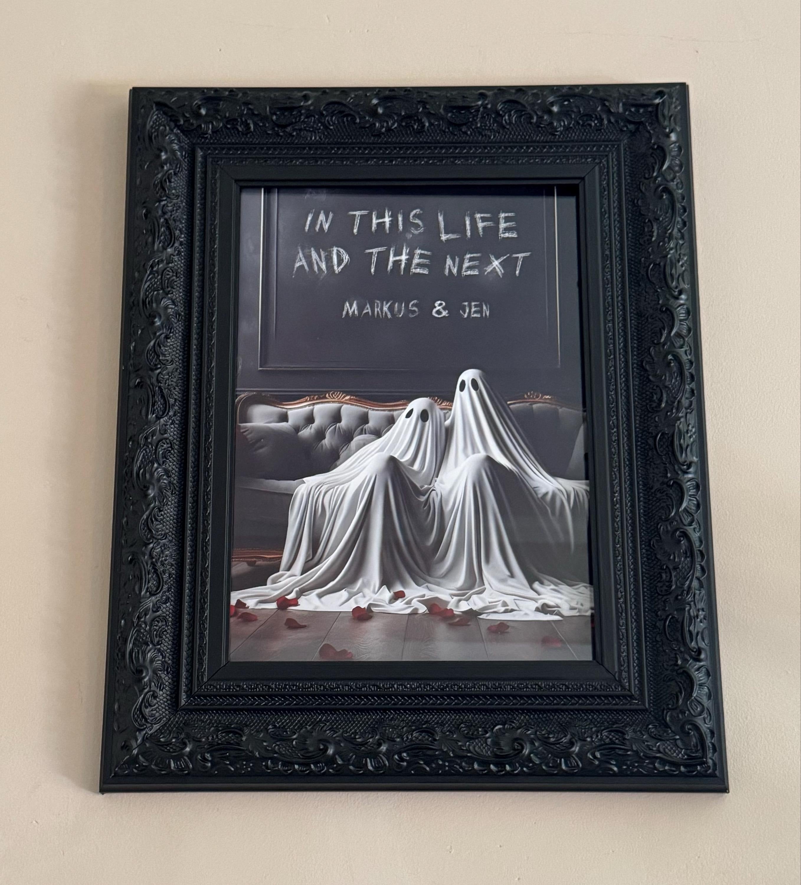 Personalized In This Life And The Next Ghost Print, Halloween Decor, Gothic Wedding or Halloween Gift, Gothic Anniversary Present