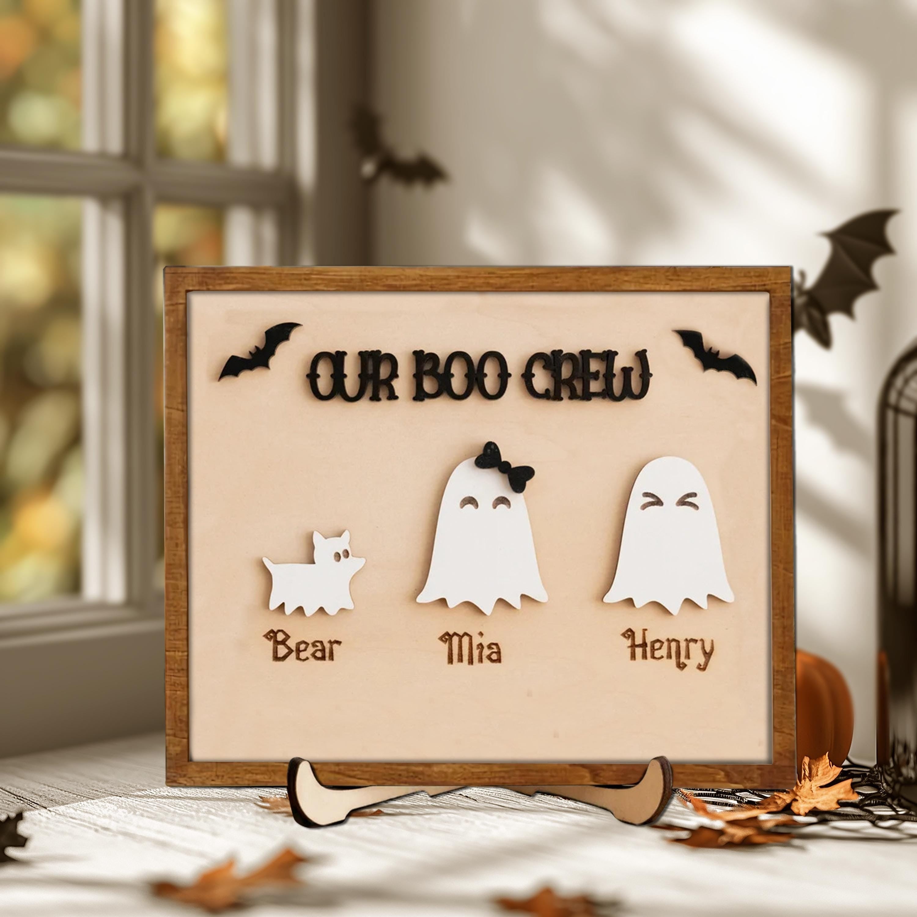 Halloween Family Frame Art, Personalized Ghosts Framed, My Boo Pumpkin Sign, Halloween Ghost Family, Custom Family Sign with Pets, Custom Gifts For Couple