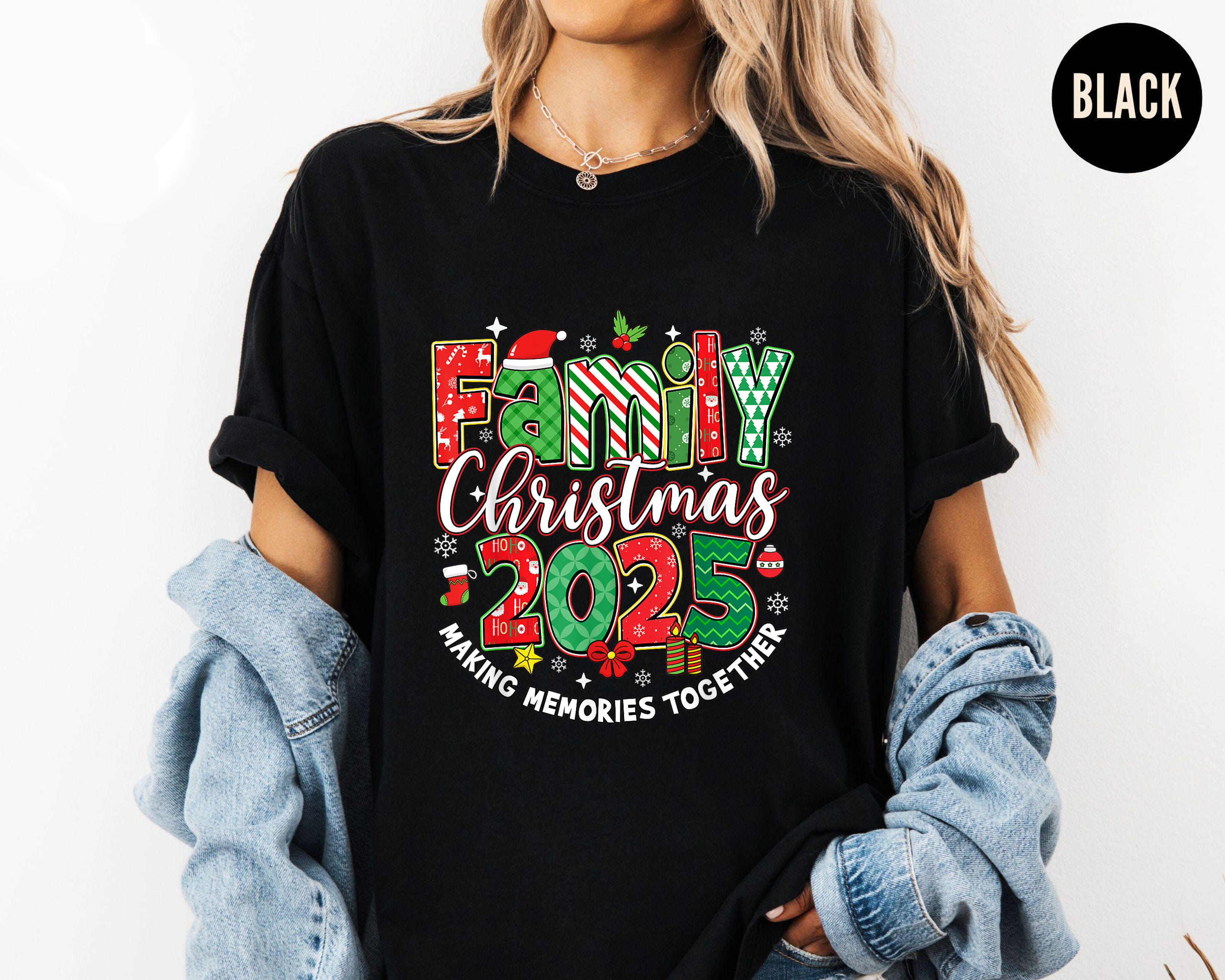 Family Christmas 2025 Shirt, Matching Holiday Tee, Candy Cane Lettering Top, Cozy Festive Outfit, Family Christmas Pajama Gift