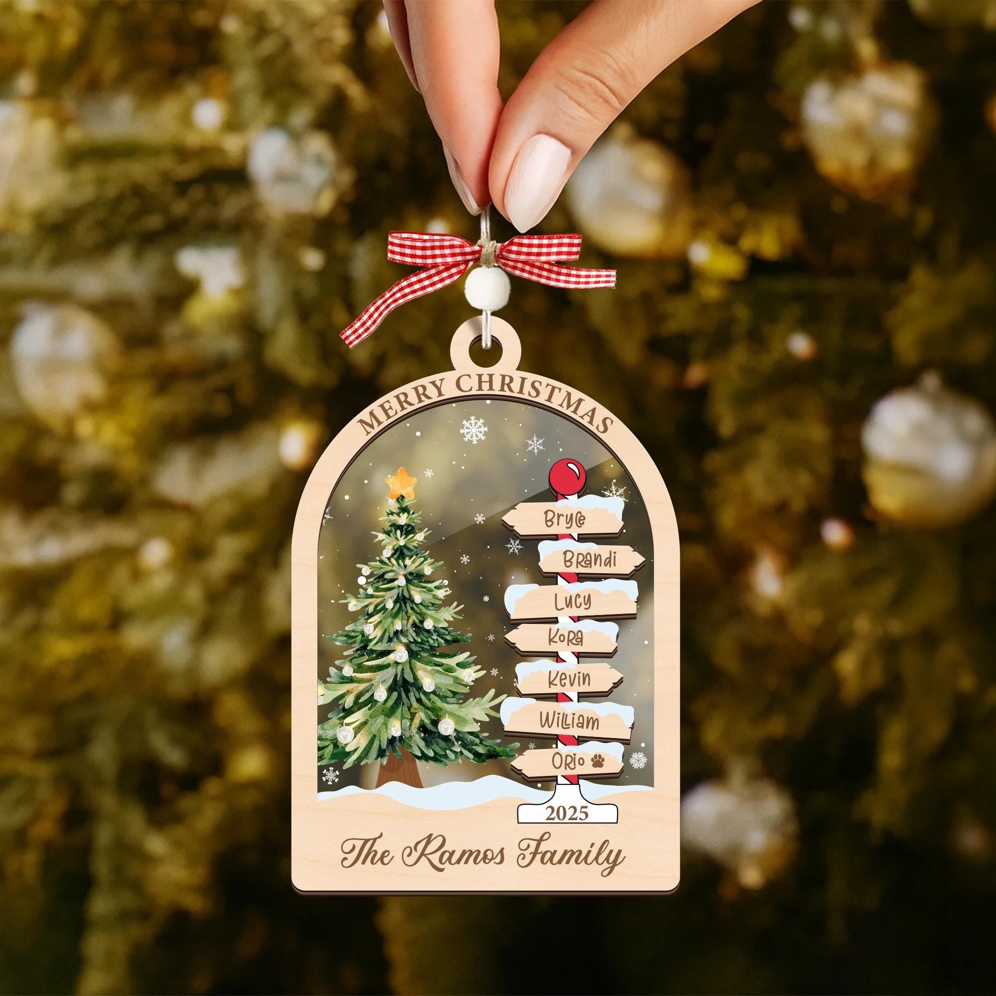 Custom Family Ornaments, Personalized Family Name Ornament 2025, Christmas Tree Ornament Family Names, Christmas Keepsake, Gifts For Mom