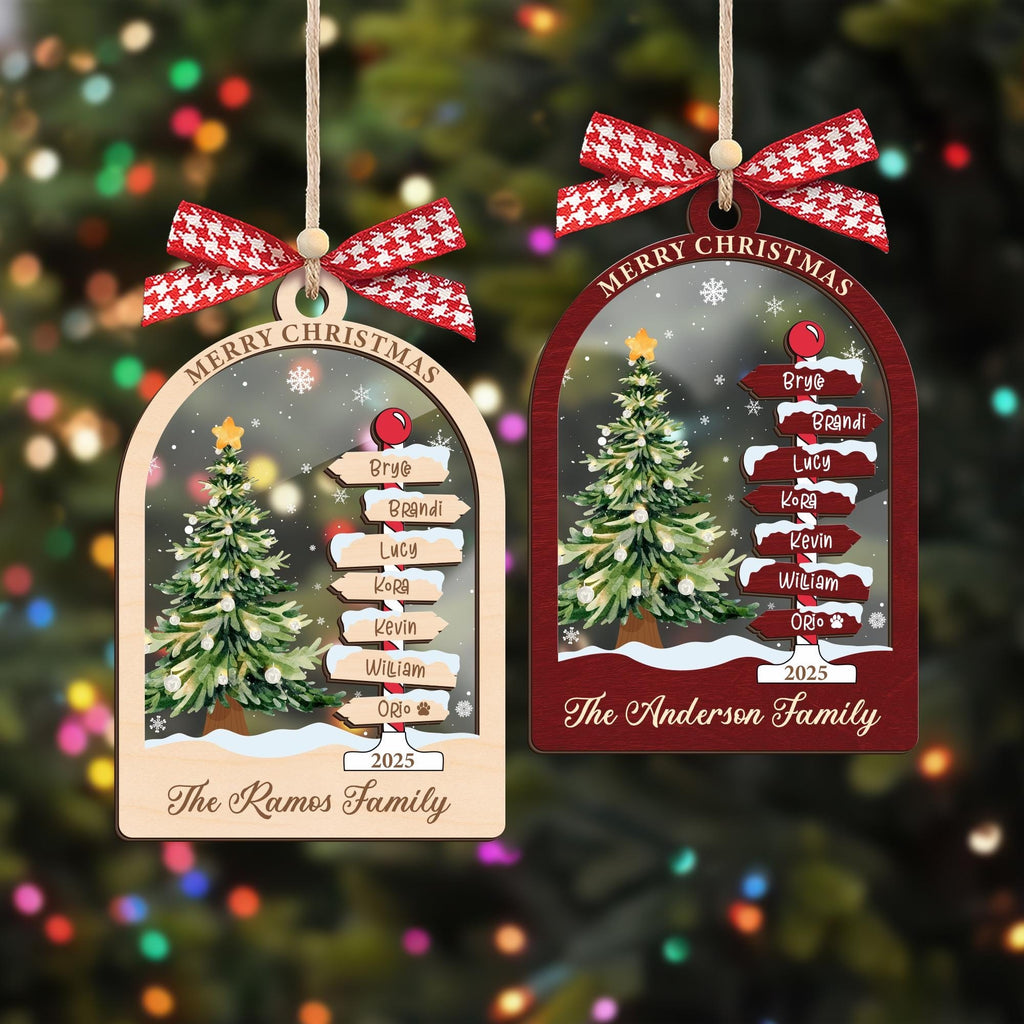 Custom Family Ornaments, Personalized Family Name Ornament 2025, Christmas Tree Ornament Family Names, Christmas Keepsake, Gifts For Mom