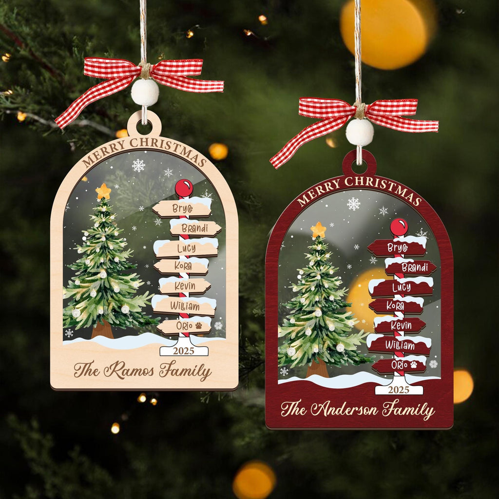 Custom Family Ornaments, Personalized Family Name Ornament 2025, Christmas Tree Ornament Family Names, Christmas Keepsake, Gifts For Mom
