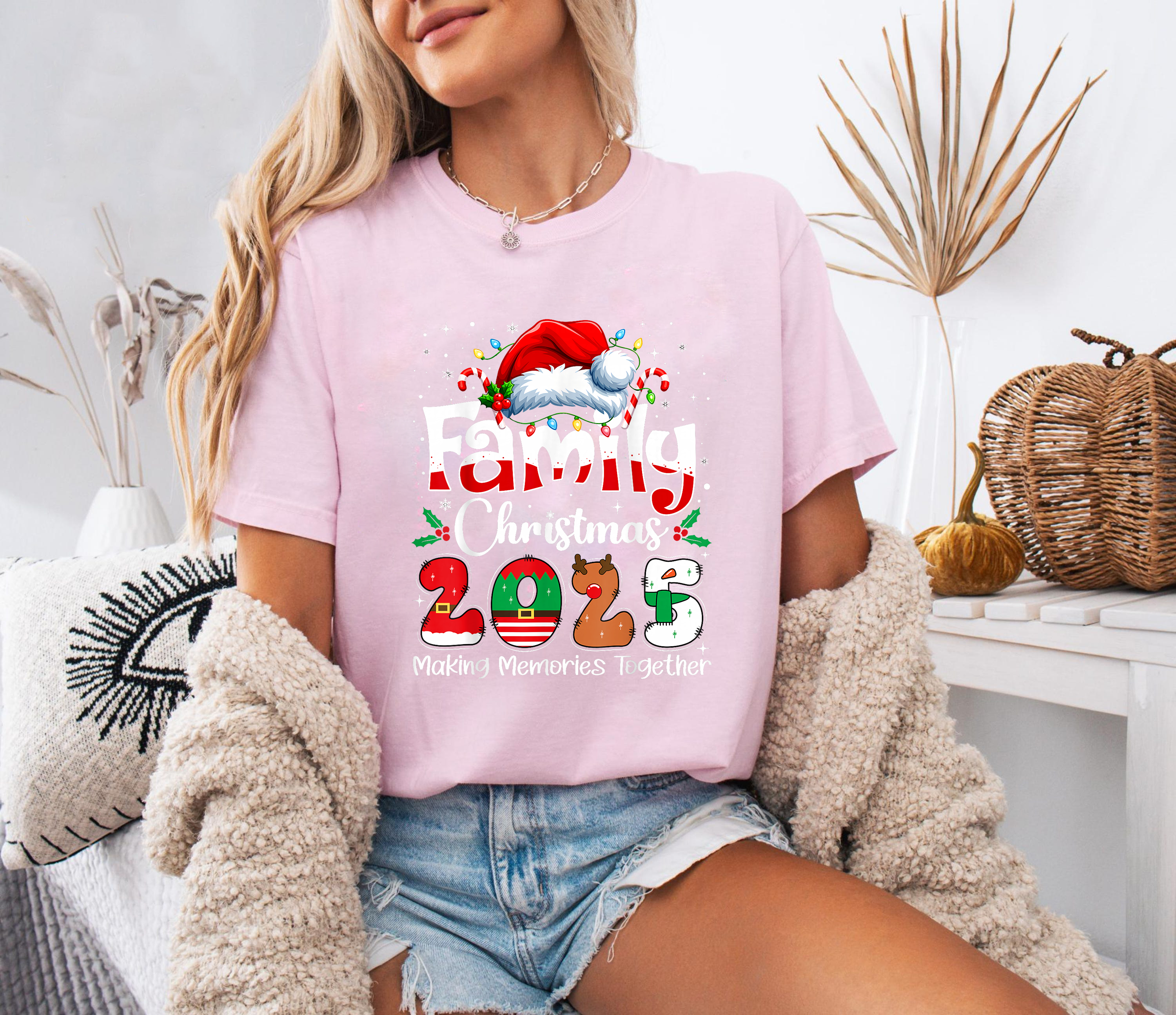 Family Christmas 2025 Shirt, Festive Holiday Tee, Santa Hat Matching Outfit, Making Memories Together Top, Family Xmas Gift Shirt