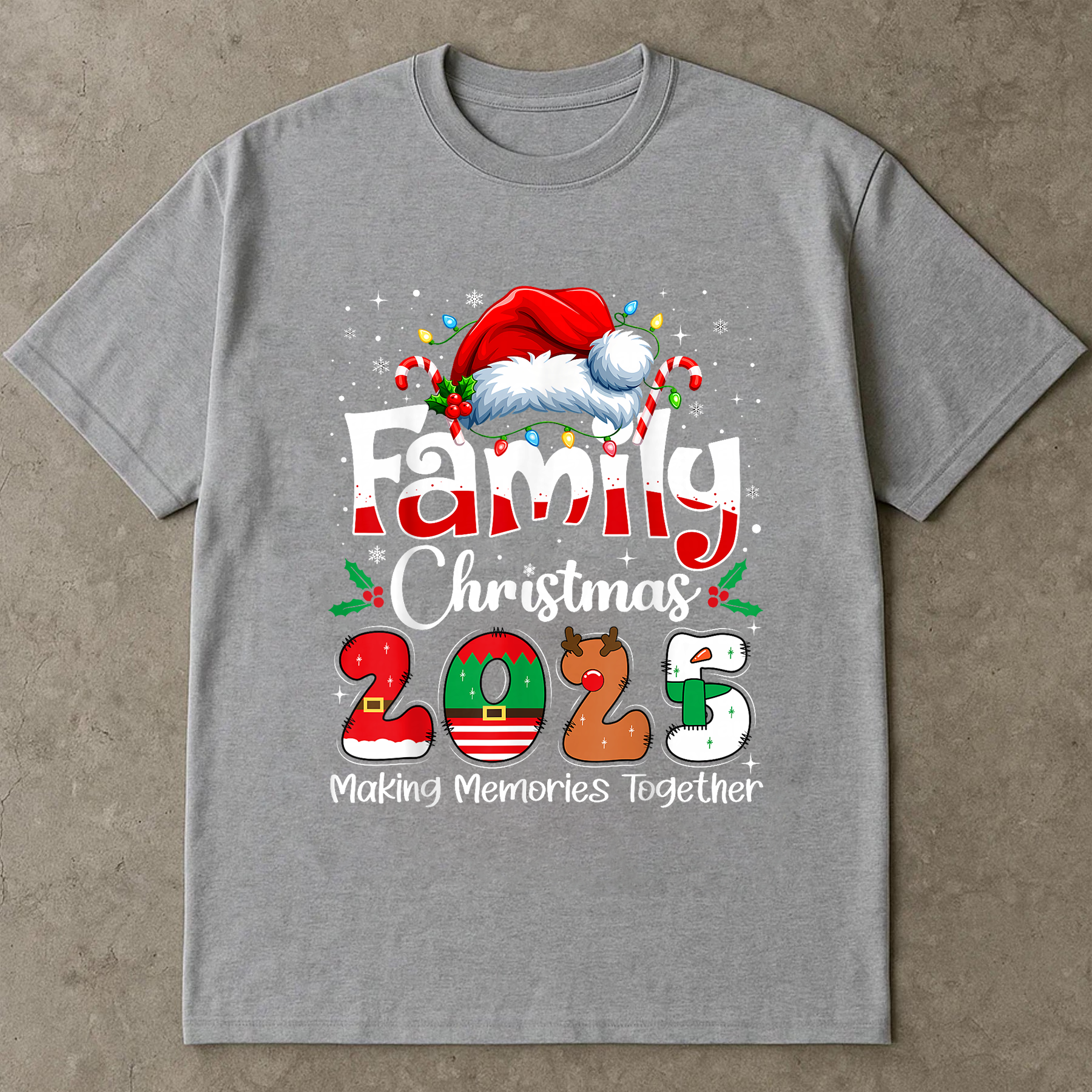 Family Christmas 2025 Shirt, Festive Holiday Tee, Santa Hat Matching Outfit, Making Memories Together Top, Family Xmas Gift Shirt