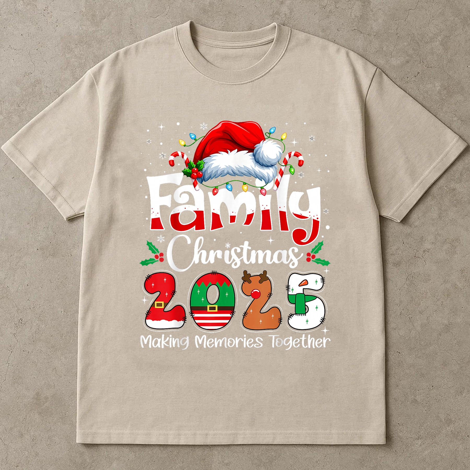 Family Christmas 2025 Shirt, Festive Holiday Tee, Santa Hat Matching Outfit, Making Memories Together Top, Family Xmas Gift Shirt