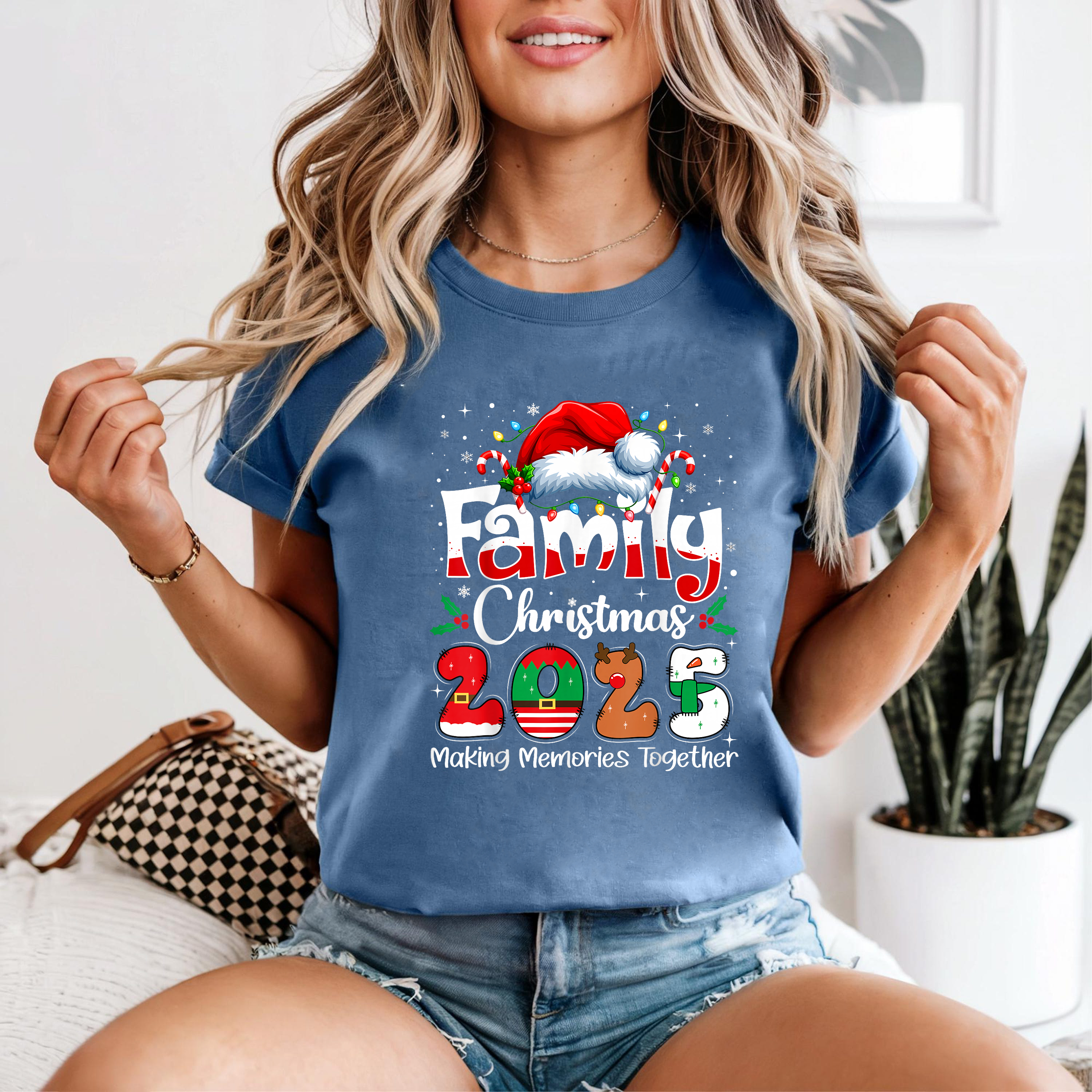 Family Christmas 2025 Shirt, Festive Holiday Tee, Santa Hat Matching Outfit, Making Memories Together Top, Family Xmas Gift Shirt
