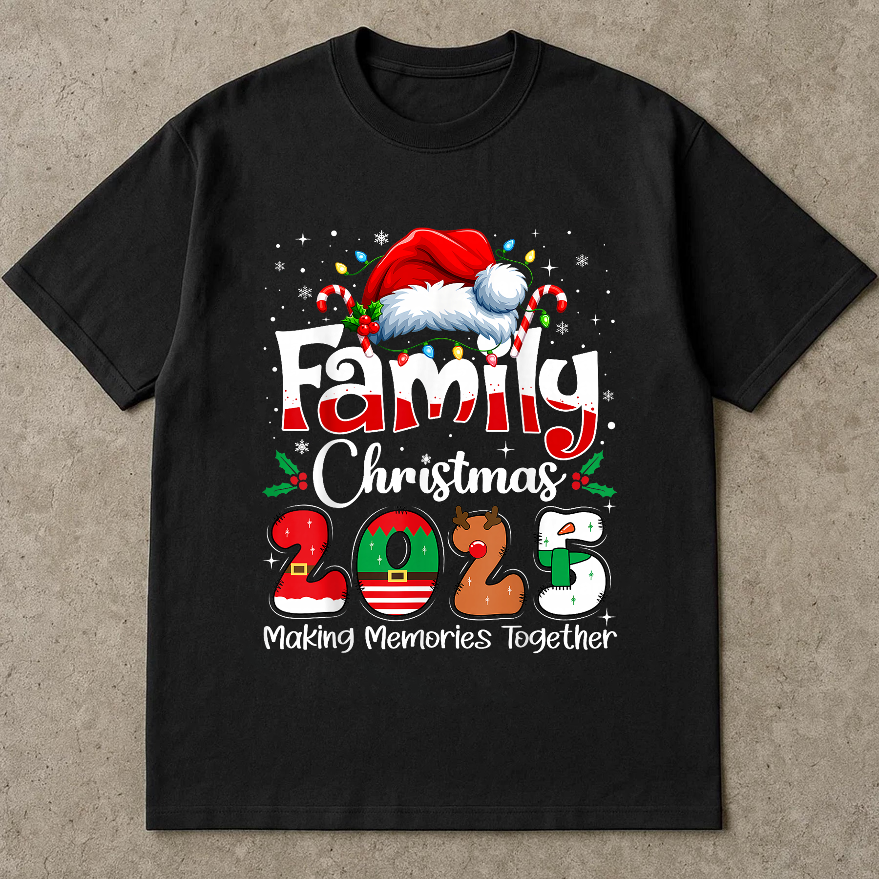 Family Christmas 2025 Shirt, Festive Holiday Tee, Santa Hat Matching Outfit, Making Memories Together Top, Family Xmas Gift Shirt